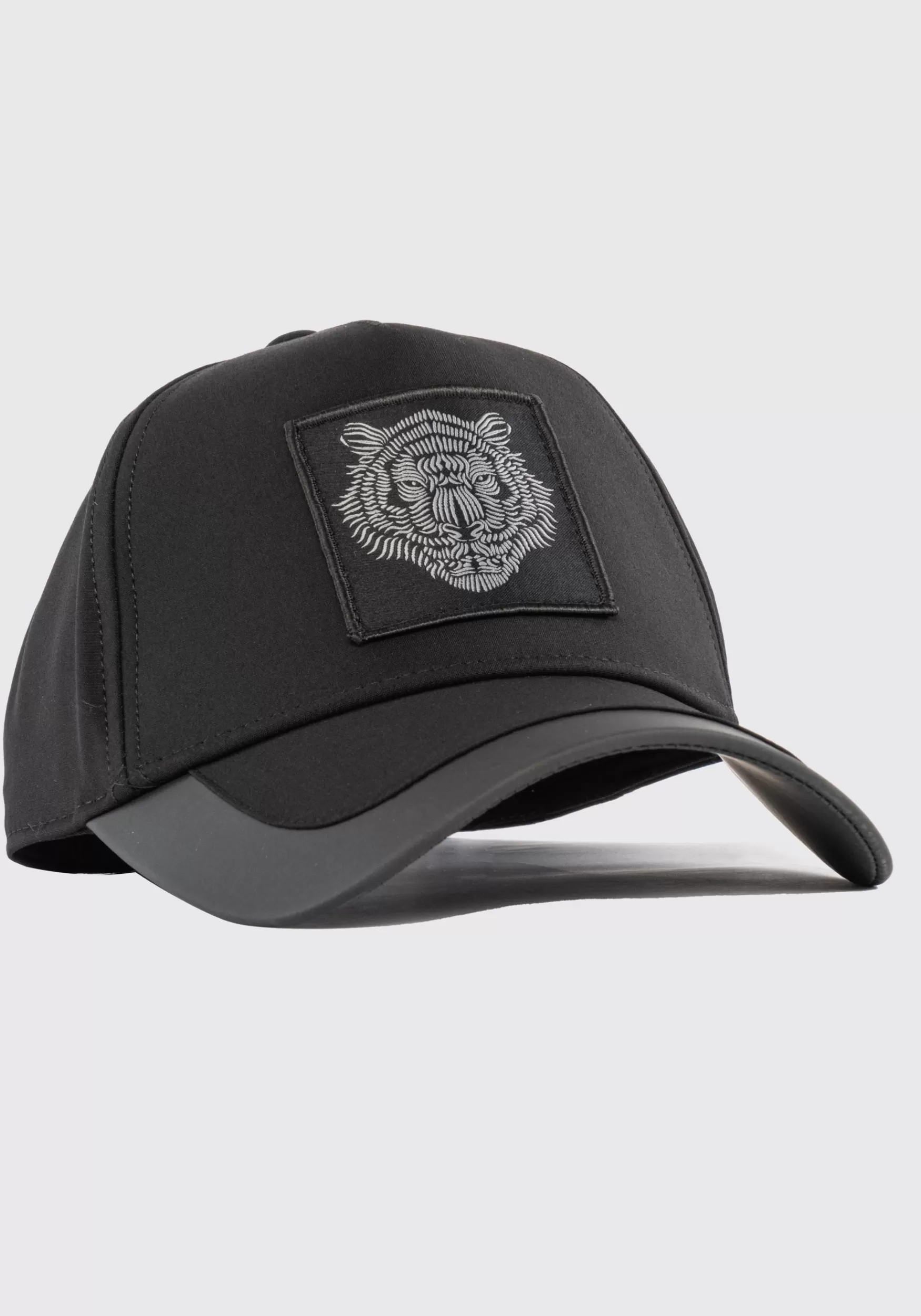 Outlet Antony Morato Basecap Aus Popeline Mit Weissem Tiger-Print Schwarz