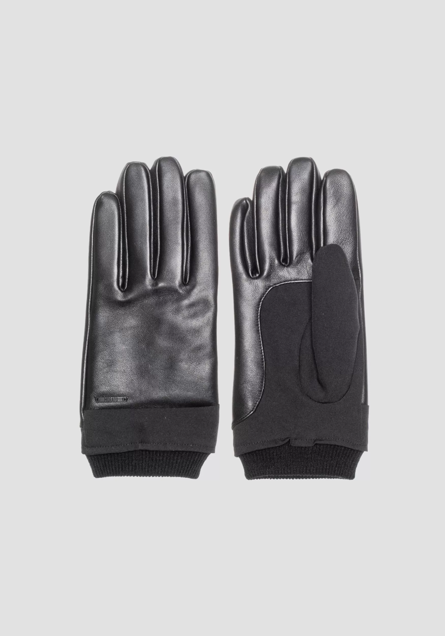 Shop Antony Morato Handschuhe Aus Stoff Und Echtem Leder Schwarz