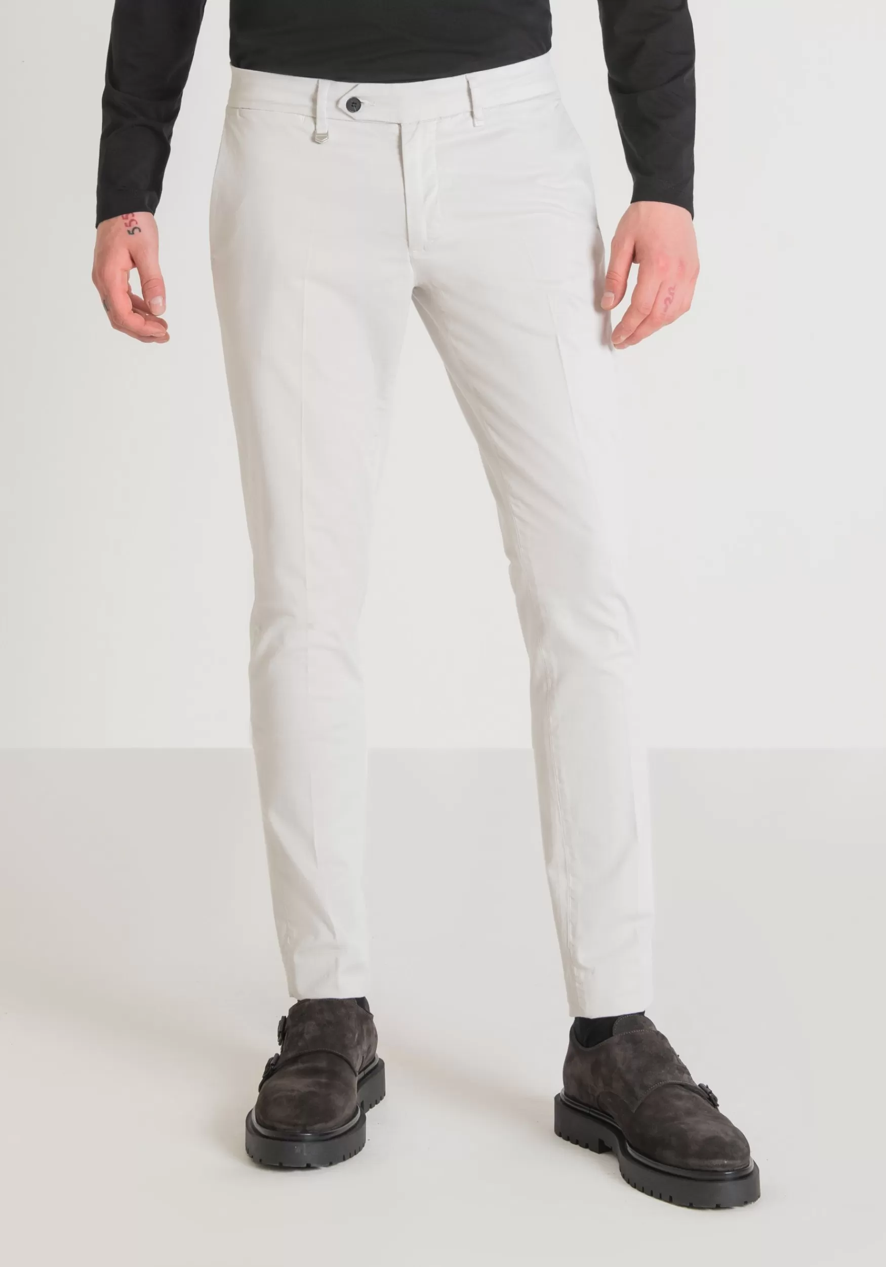 Discount Antony Morato Hose Skinny Fit Bryan Aus Weicher, Mikrostrukturierter Stretch-Baumwolle Eis