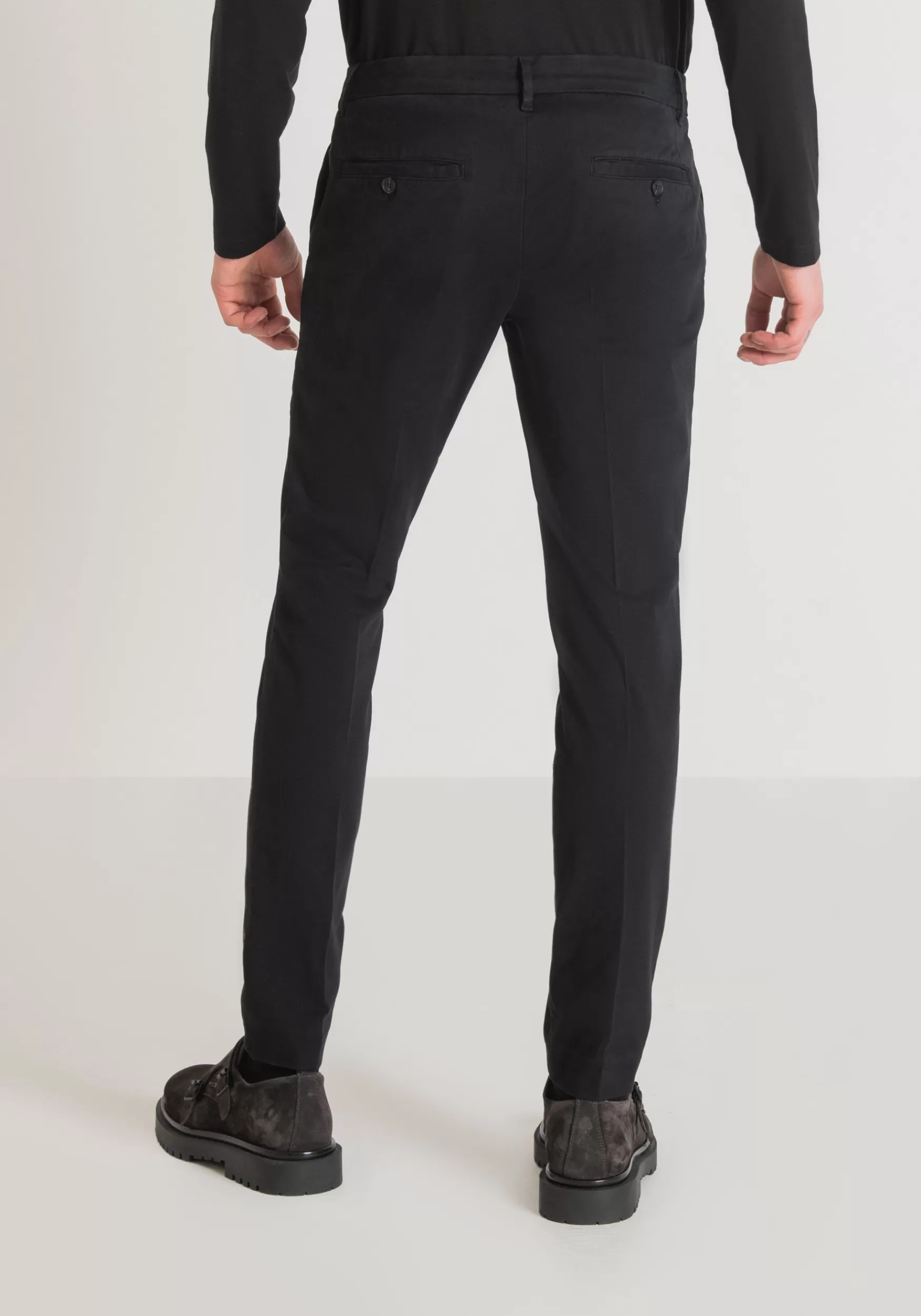 Best Antony Morato Hose Skinny Fit Bryan Aus Weicher, Mikrostrukturierter Stretch-Baumwolle Schwarz