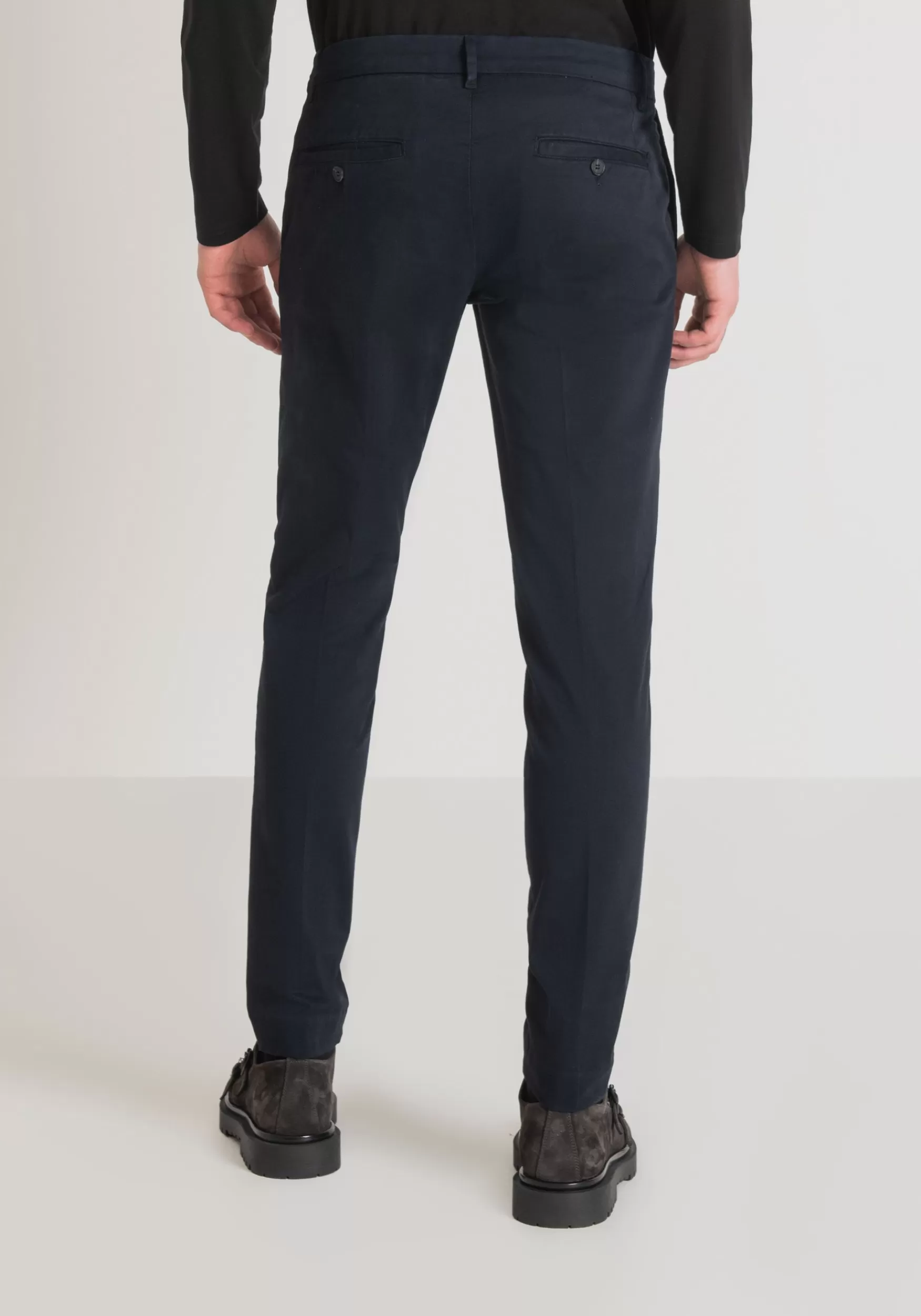 Cheap Antony Morato Hose Skinny Fit Bryan Aus Weicher, Mikrostrukturierter Stretch-Baumwolle Blue Ink