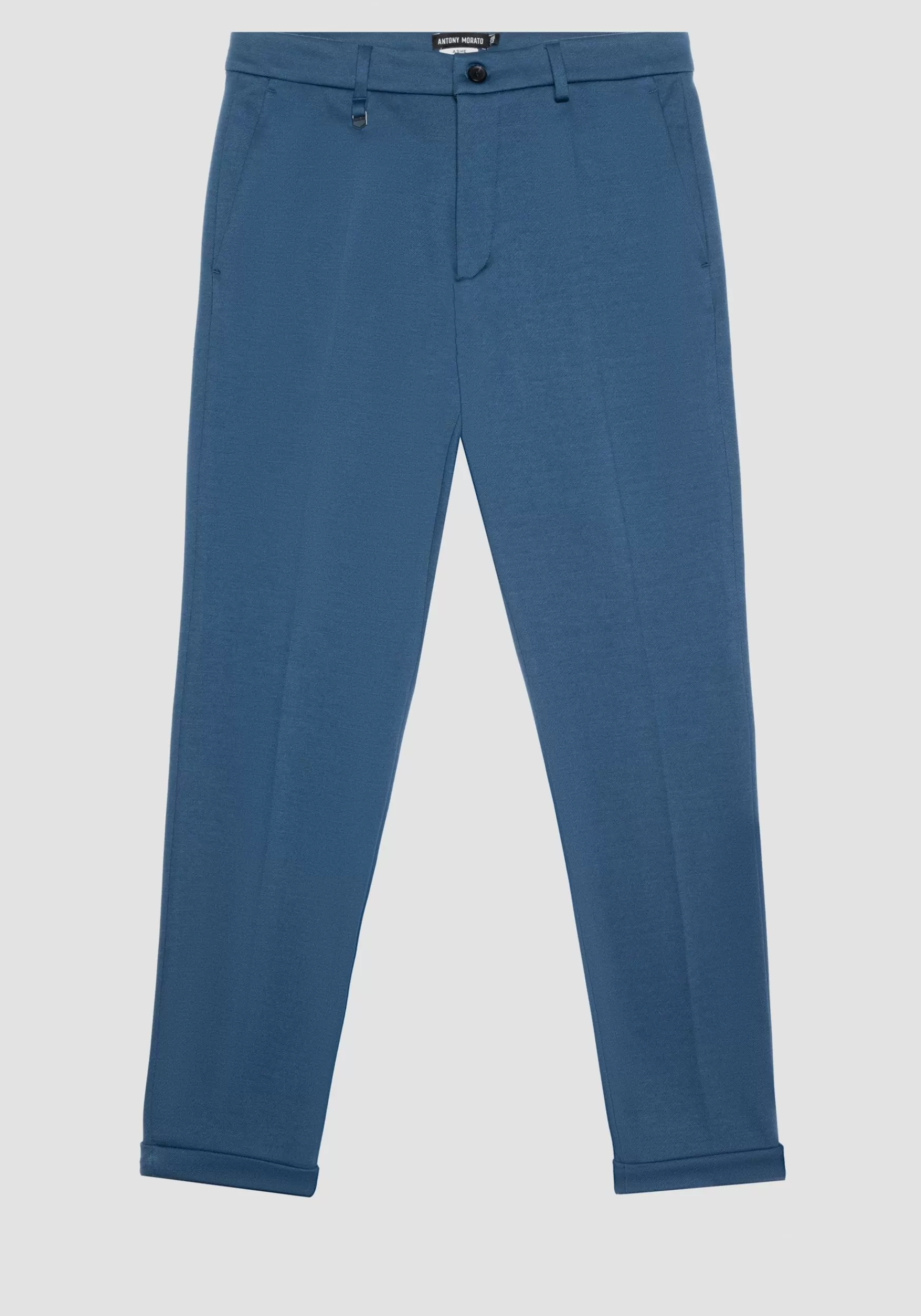 Fashion Antony Morato Hose Super Skinny Fit Ashe Aus Viskoses-Twill-Stretch-Mischgewebe Luftfahrt Blau