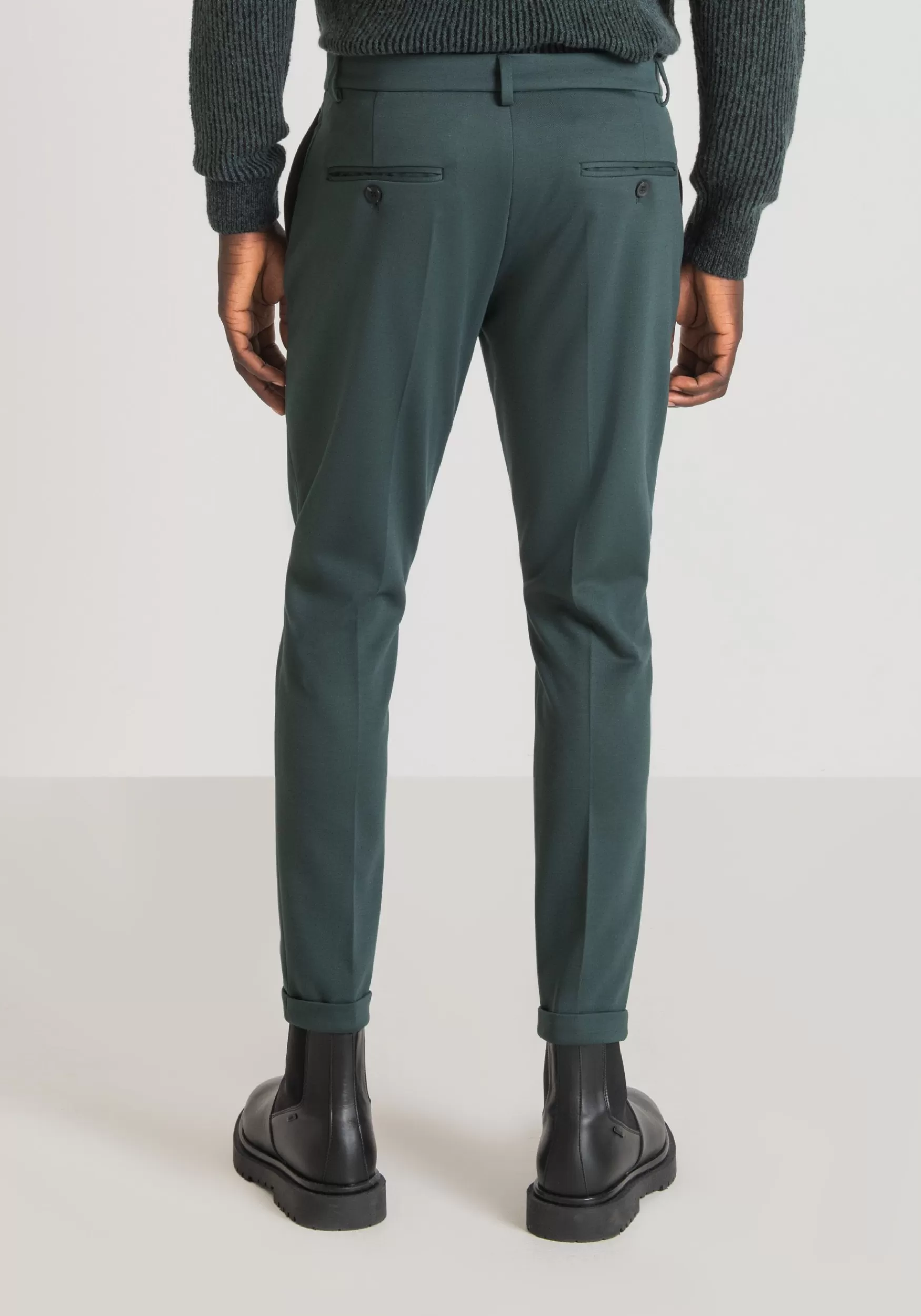 Cheap Antony Morato Hose Super Skinny Fit Ashe Aus Viskoses-Twill-Stretch-Mischgewebe Flaschegrun