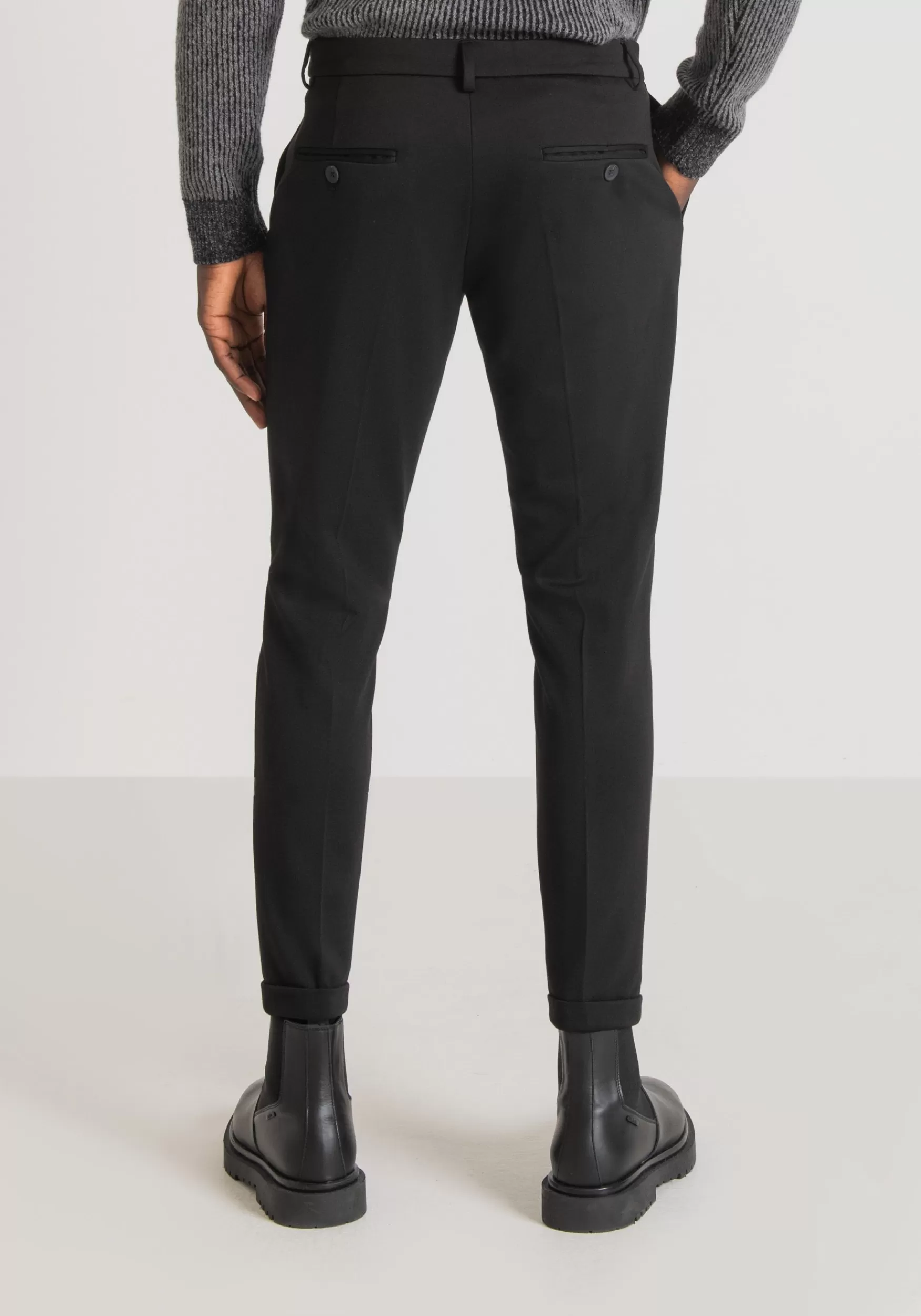 Cheap Antony Morato Hose Super Skinny Fit Ashe Aus Viskoses-Twill-Stretch-Mischgewebe Schwarz