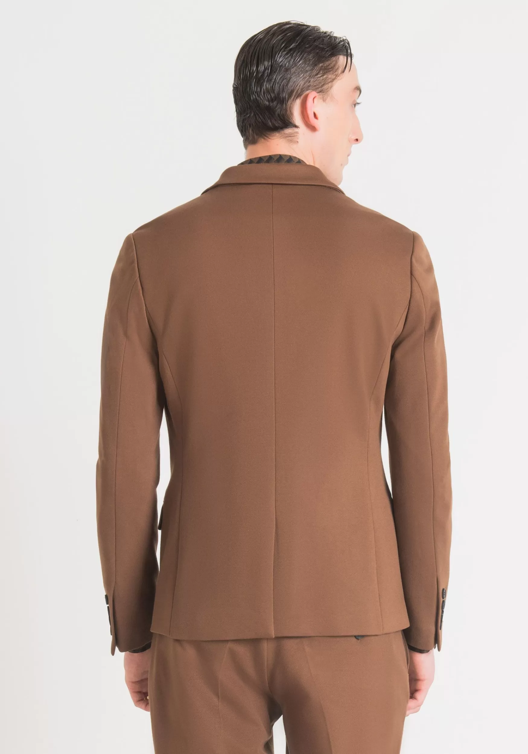 Hot Antony Morato Jacke Super Slim Fit Ashe In Twill Aus Viskose-Stretch-Mischgewebe Dunkel Camelfarben