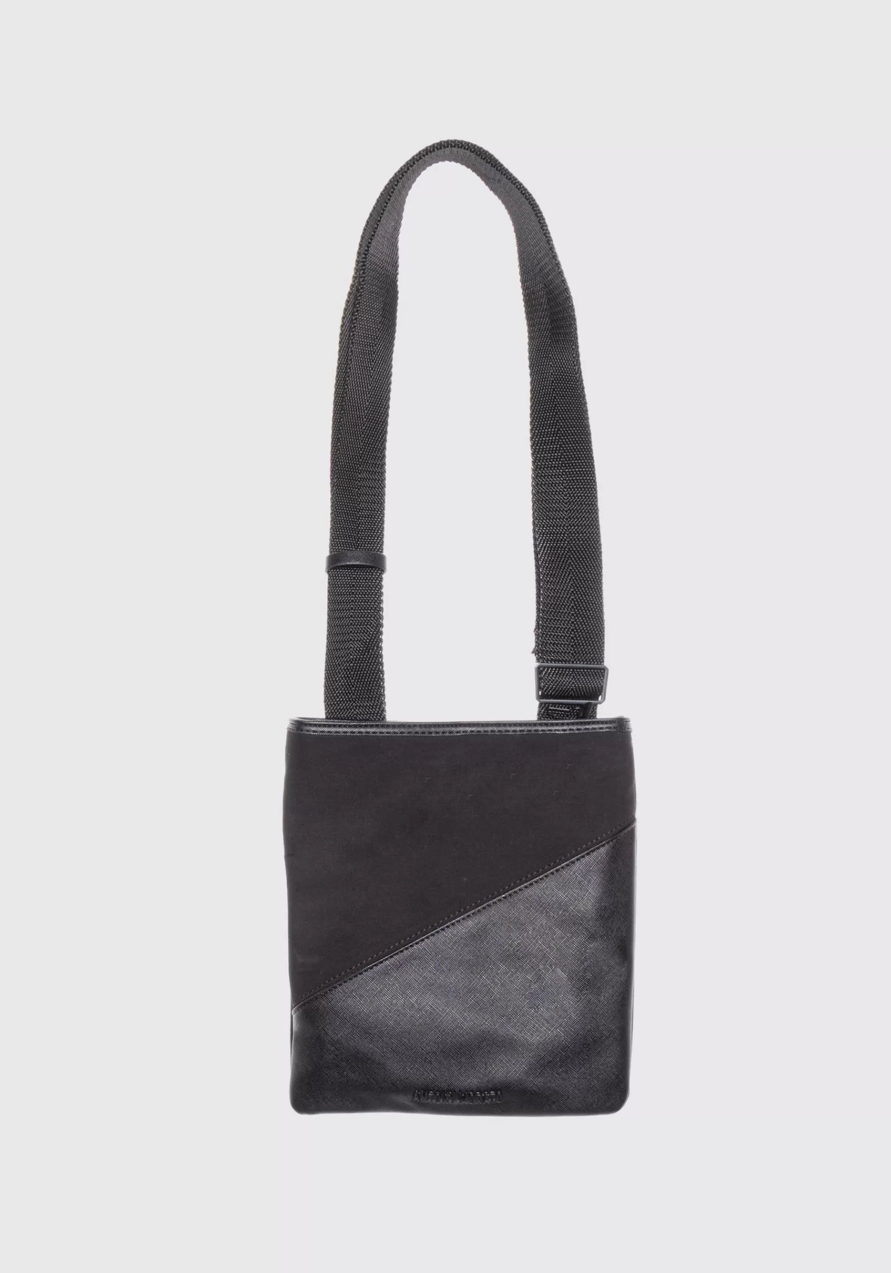 New Antony Morato Messenger-Tasche Aus Popeline Mit Details Aus Kunstleder Und Metall-Logo Schwarz