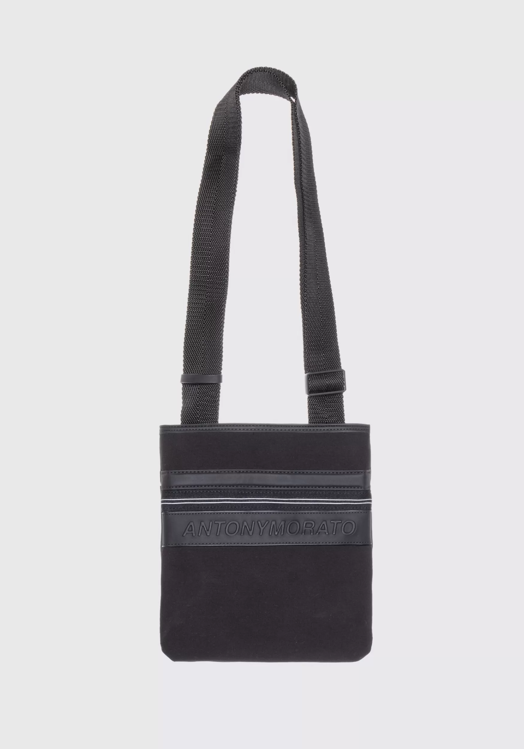 Outlet Antony Morato Messenger-Tasche Aus Popeline Und Gummiertem Stoff Schwarz