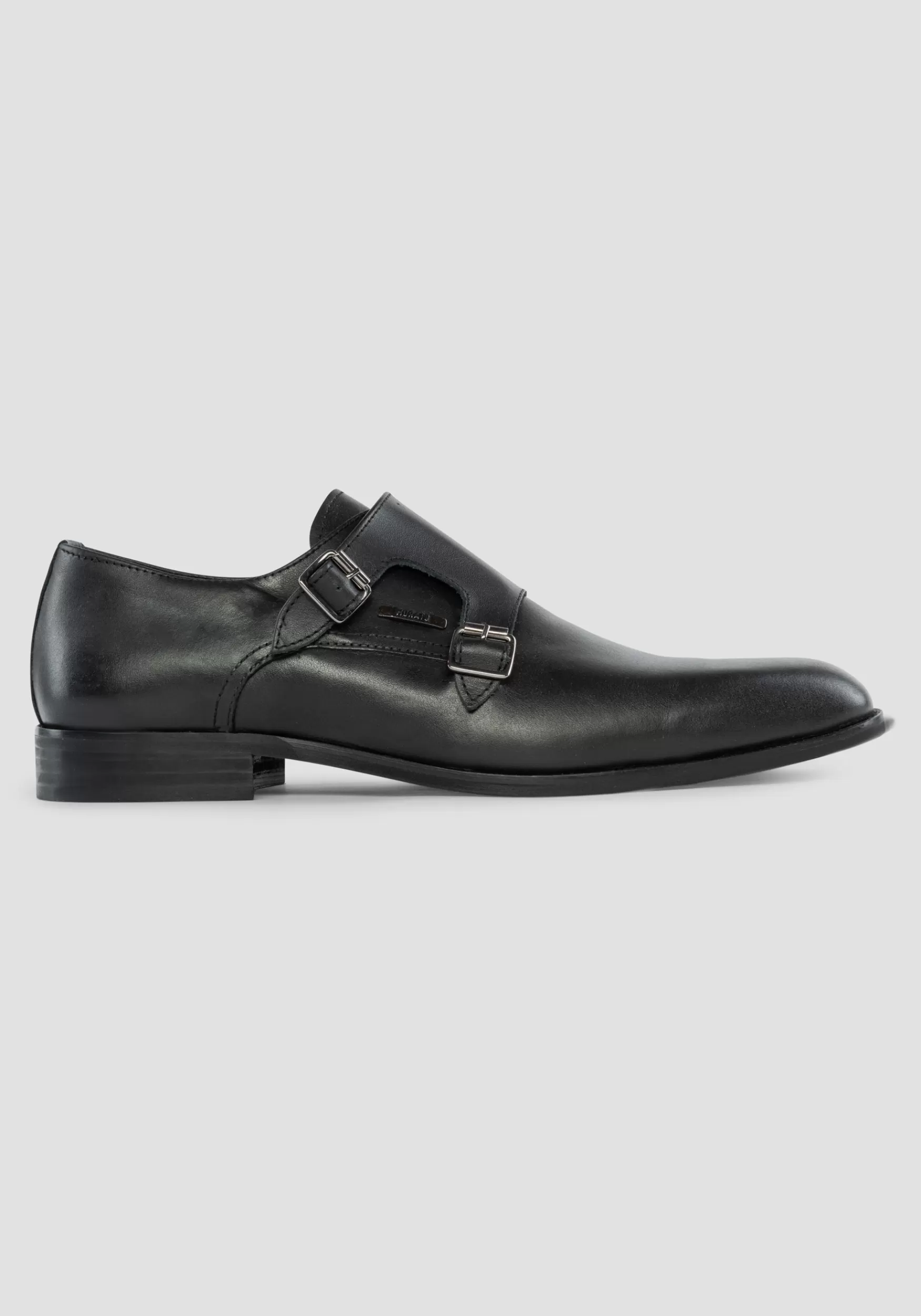 Sale Antony Morato Monkstrap Jason Aus Leder Mit Doppelschnalle Schwarz