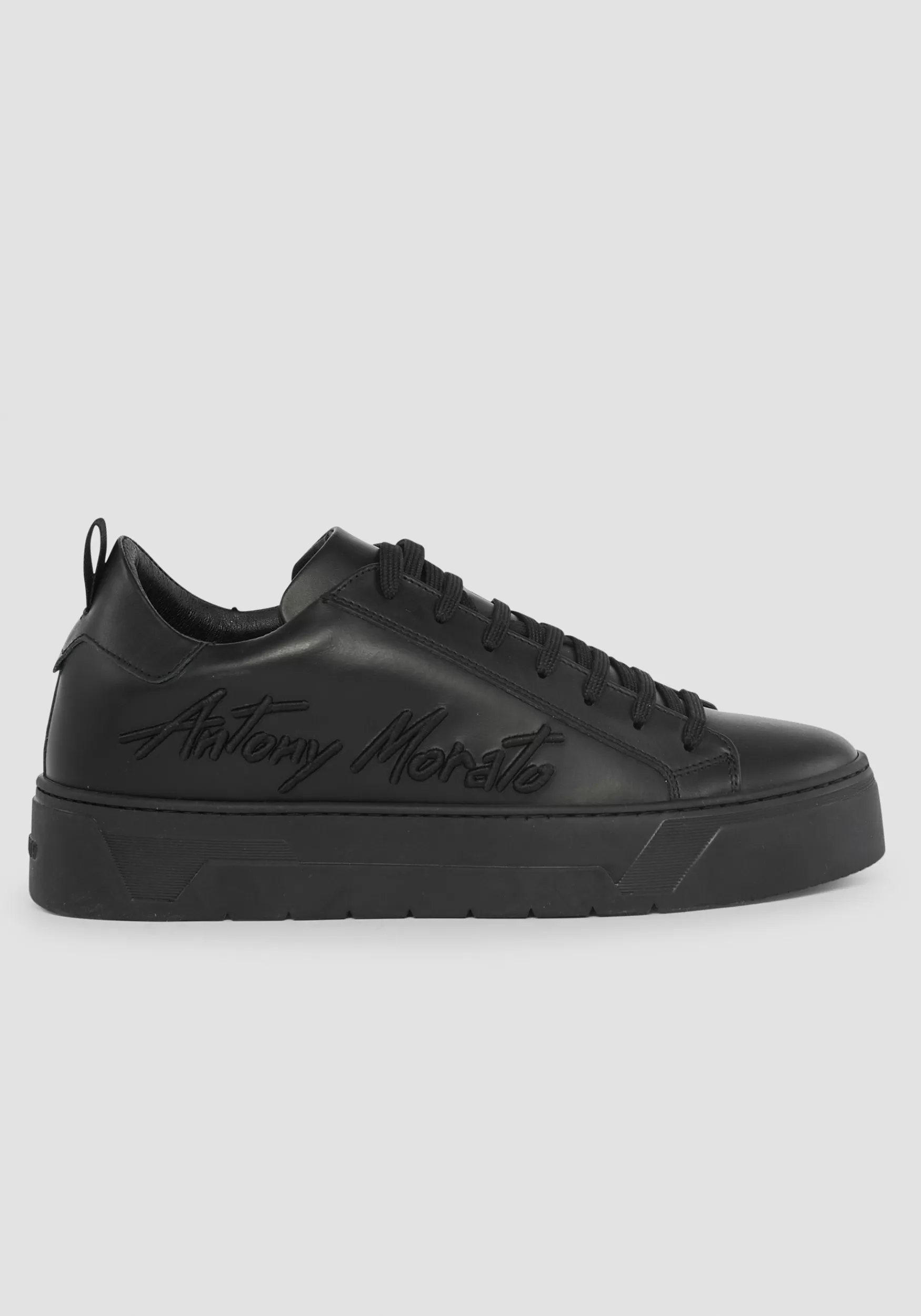 Shop Antony Morato Niedrige Sneakers Flare Aus 100 % Leder Mit Seitlichem Logo Schwarz