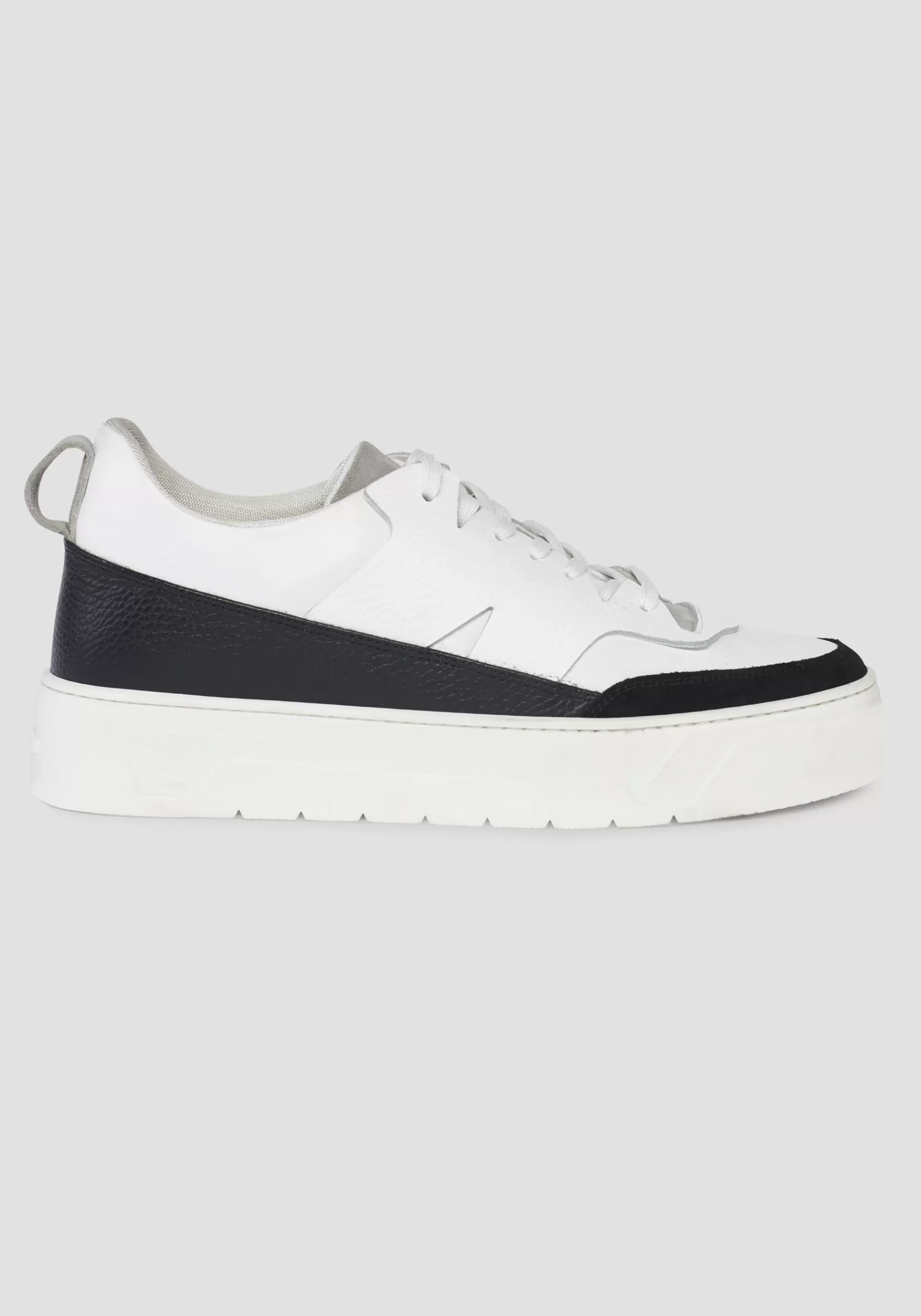 Hot Antony Morato Niedrige Sneakers Herald Aus 100 % Leder Mit Kontrastierenden Details Schwarz