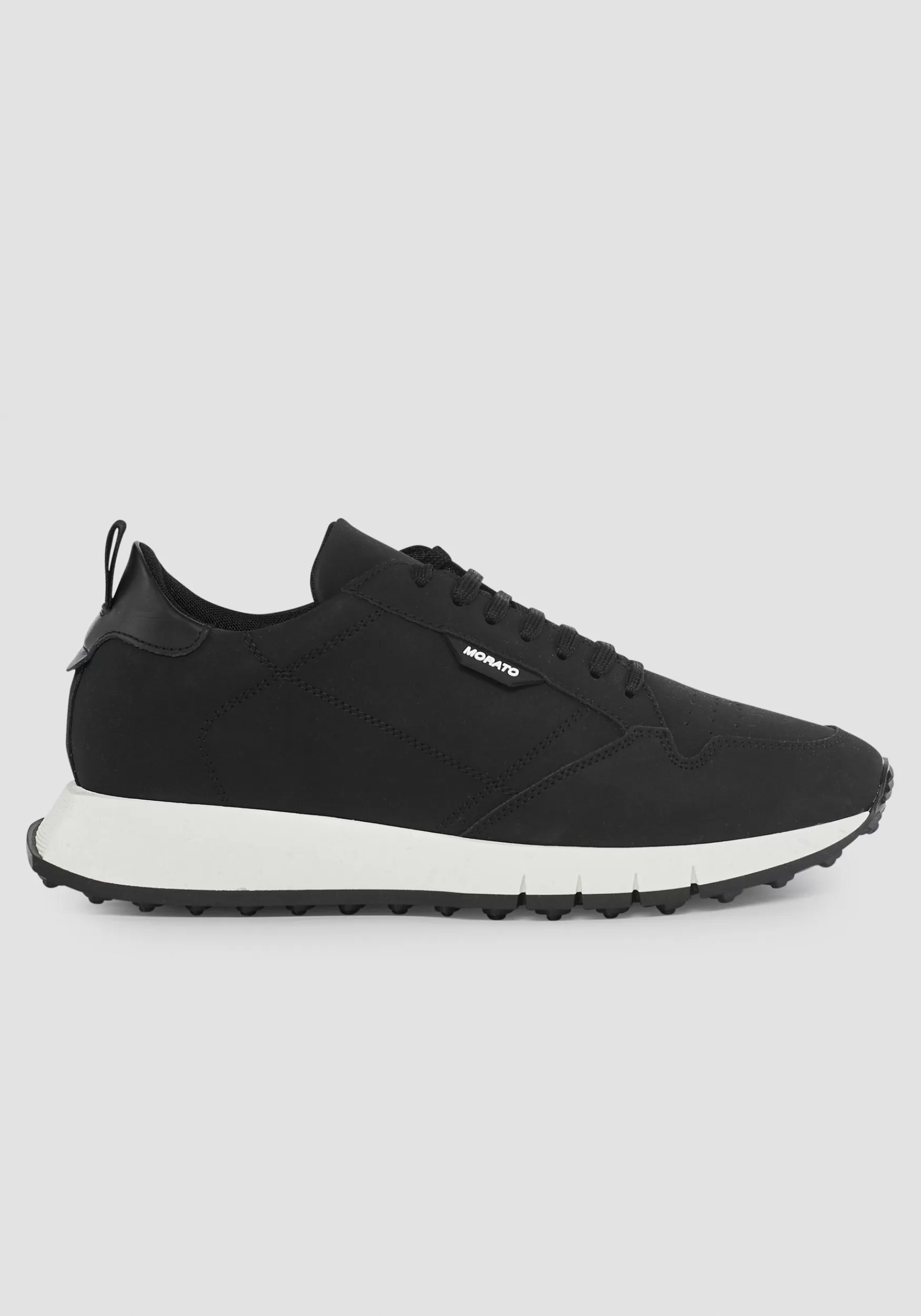 Best Sale Antony Morato Niedrige Sneakers Run Wheaton Aus Recyceltem Nubuk Schwarz