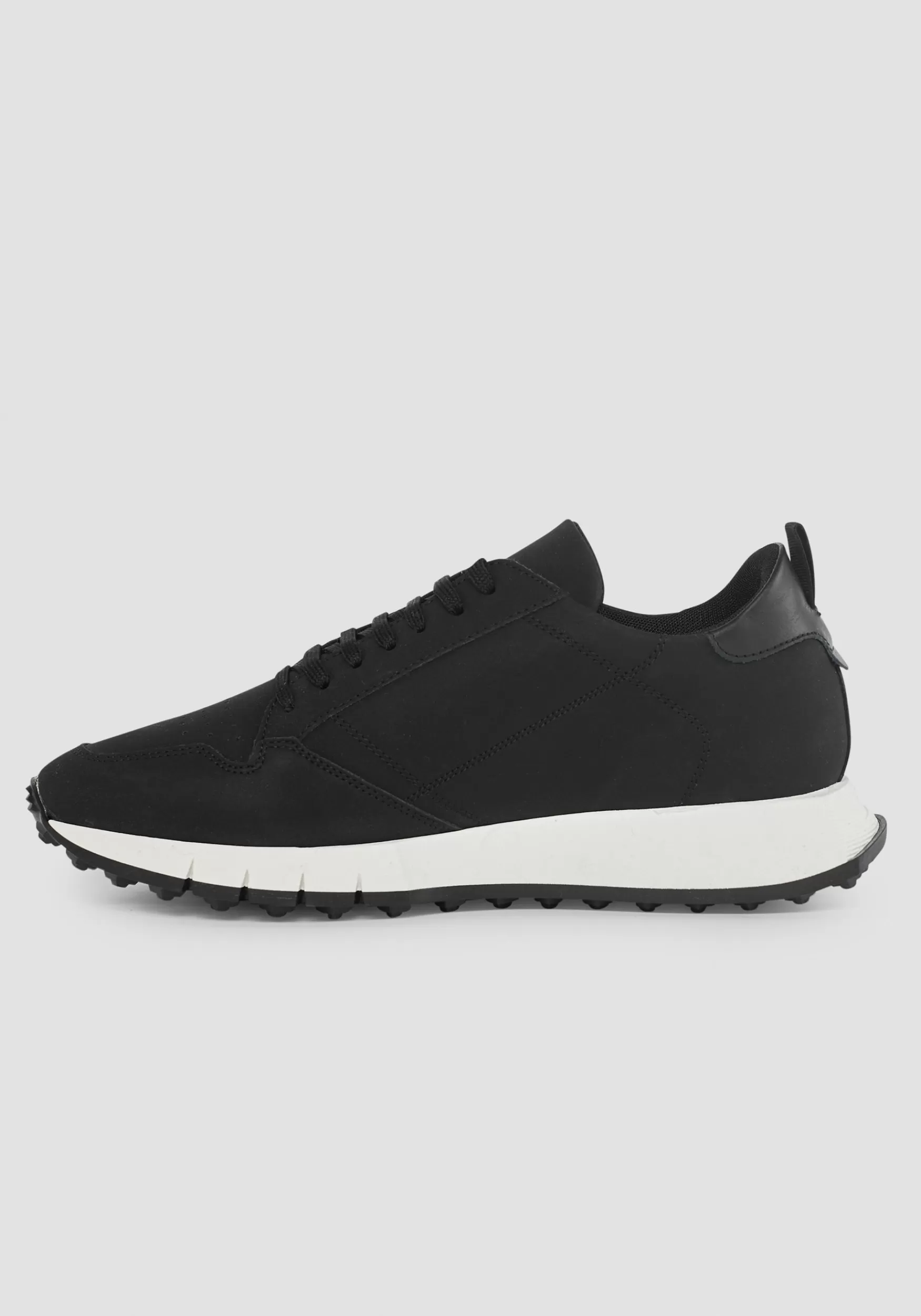 Best Sale Antony Morato Niedrige Sneakers Run Wheaton Aus Recyceltem Nubuk Schwarz