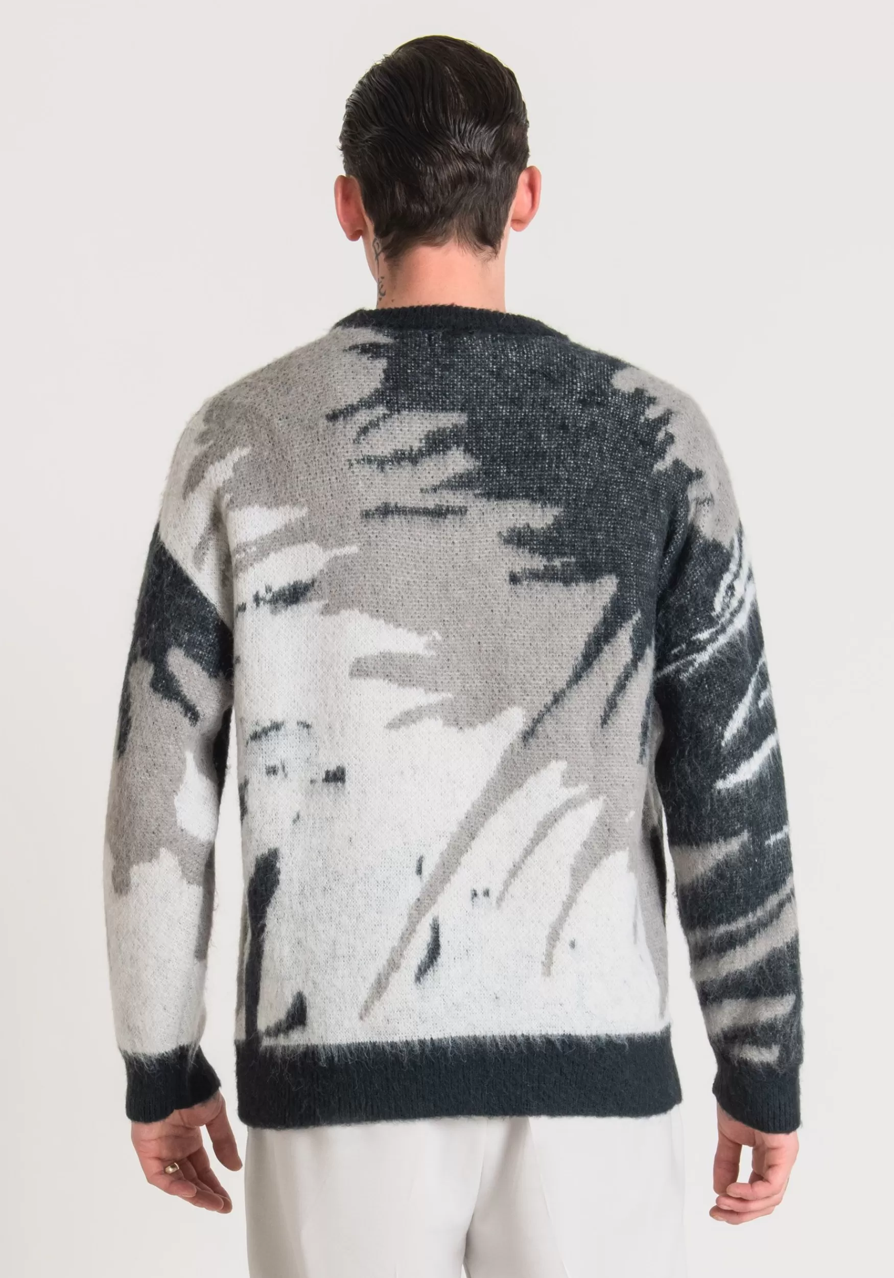 Fashion Antony Morato Oversize-Pullover Mit All-Over-Jacquard-Muster Blue Ink