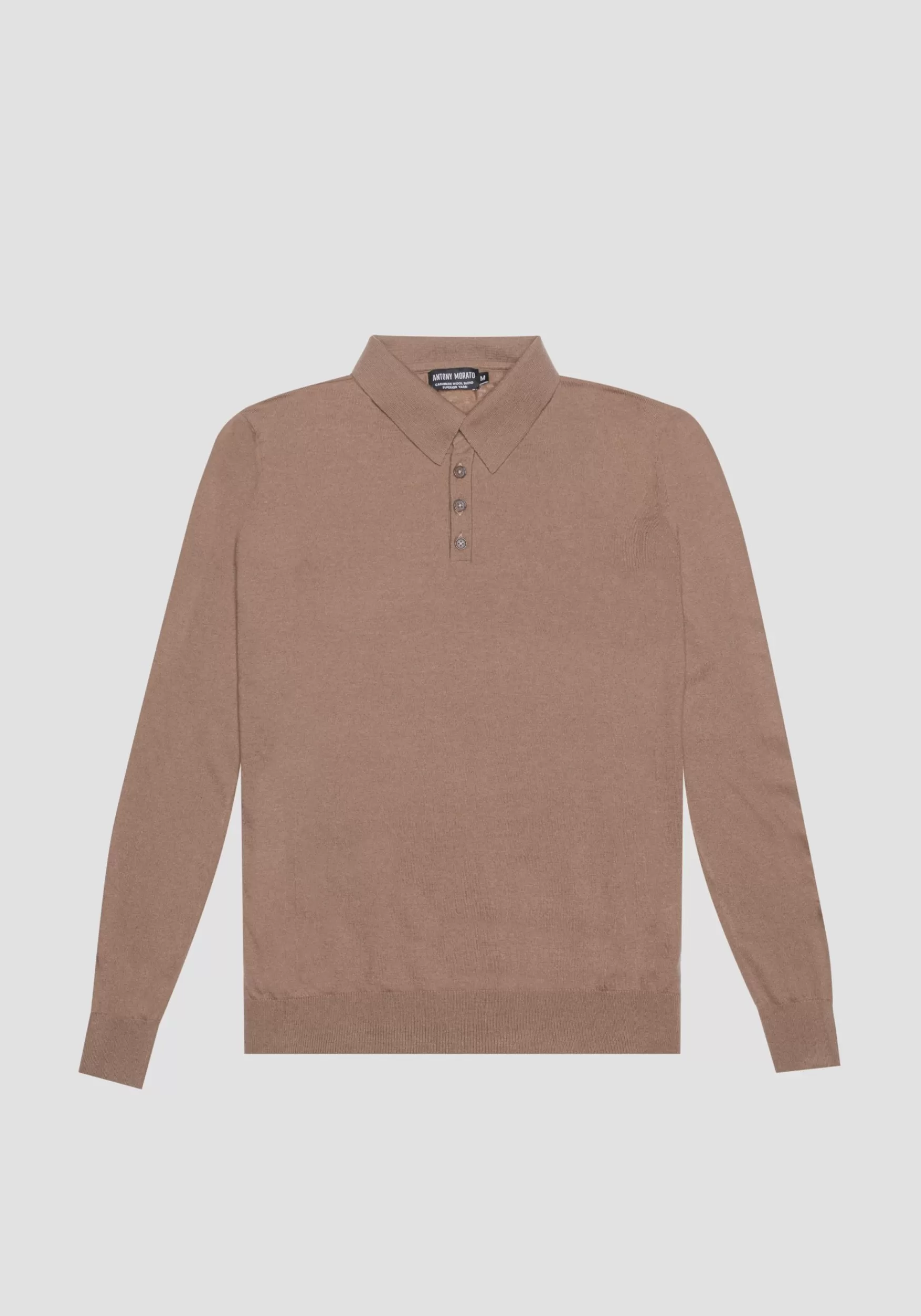 Store Antony Morato Poloshirt Regular Fit Aus Weichem Wollmischgewebe Camelfarben