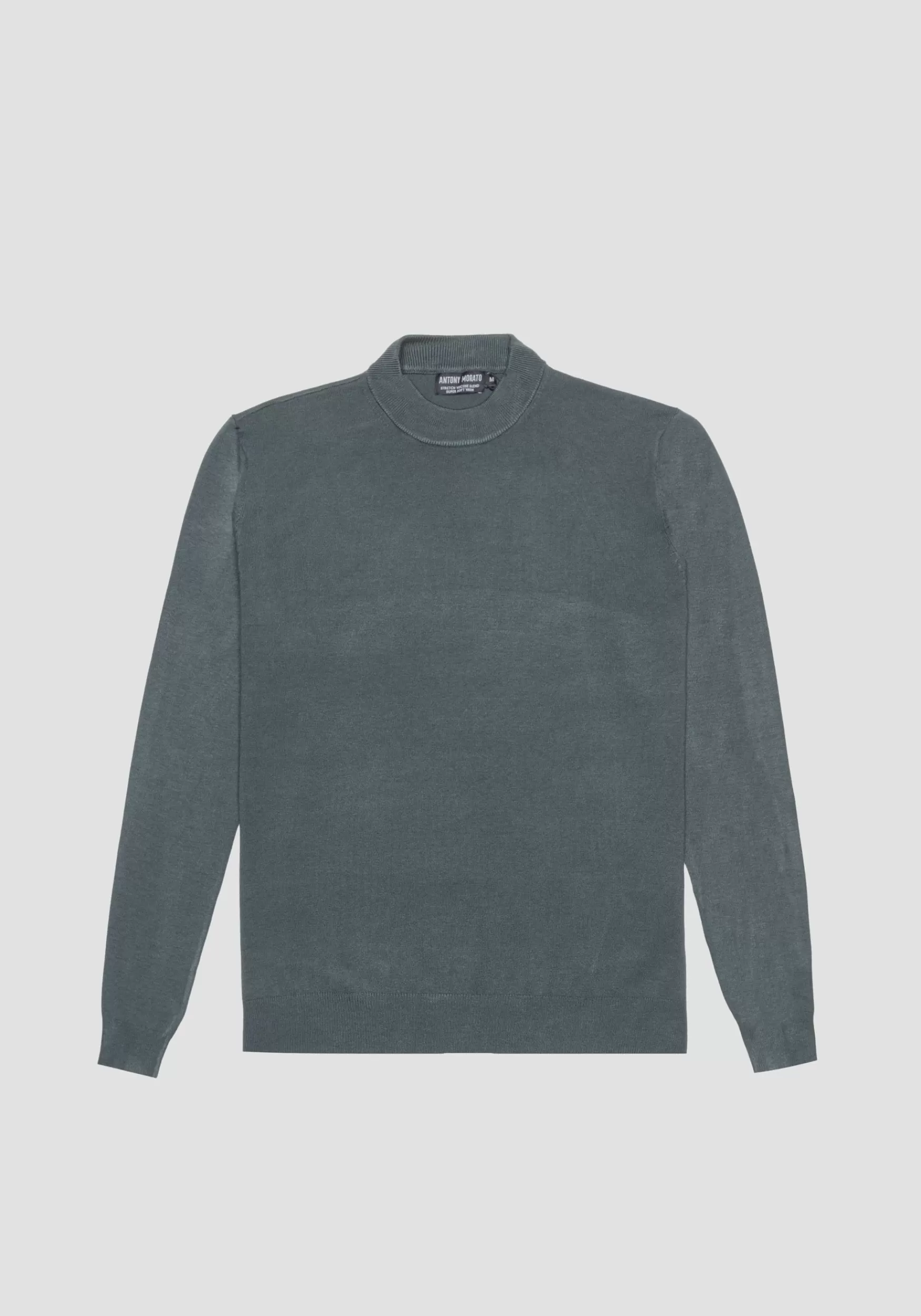 Sale Antony Morato Pullover Regular Fit Aus Elastischem Viskosemischgarn Flaschegrun