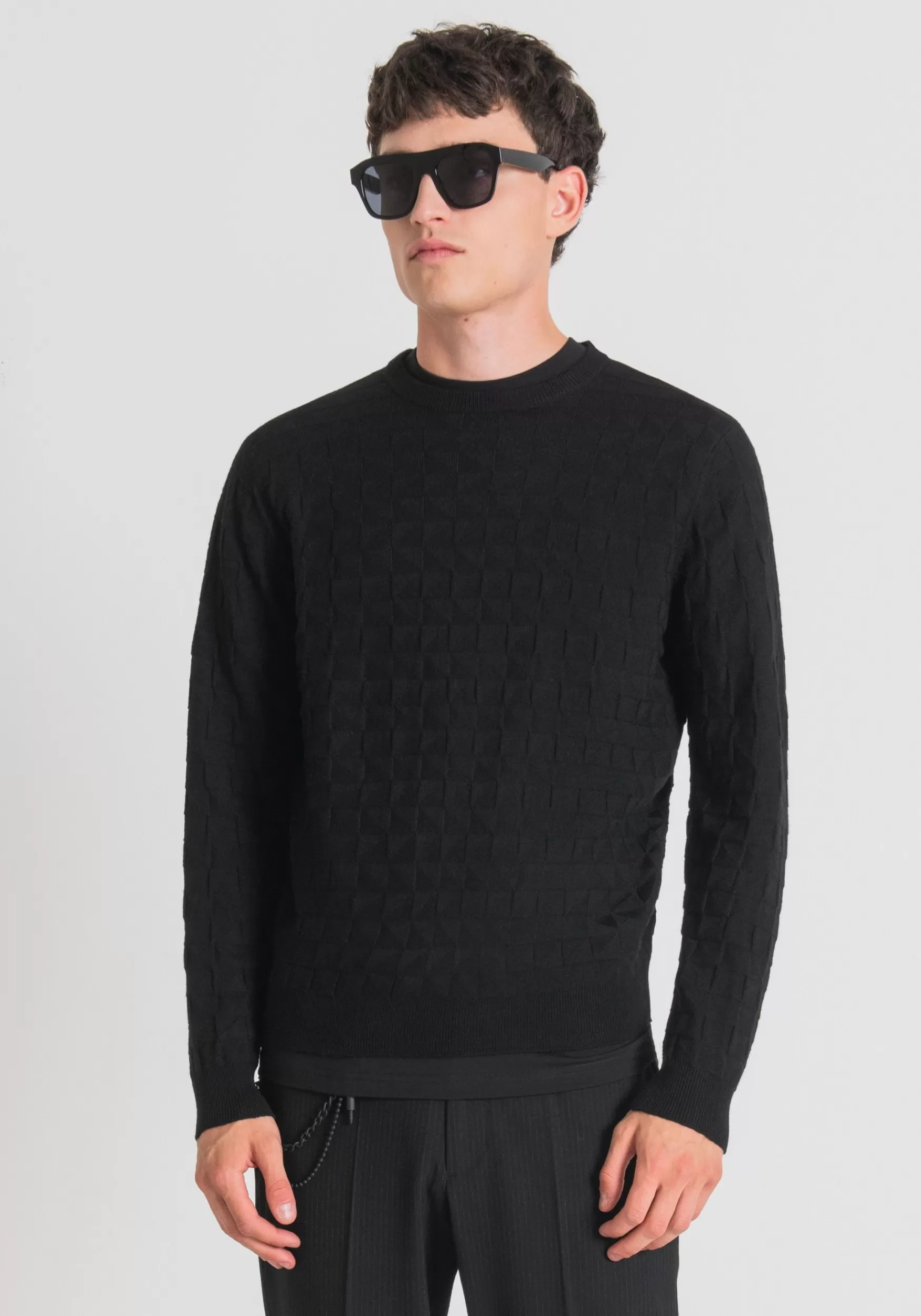 Best Sale Antony Morato Pullover Regular Fit Aus Hochwertigem Wollmischgewebe Schwarz