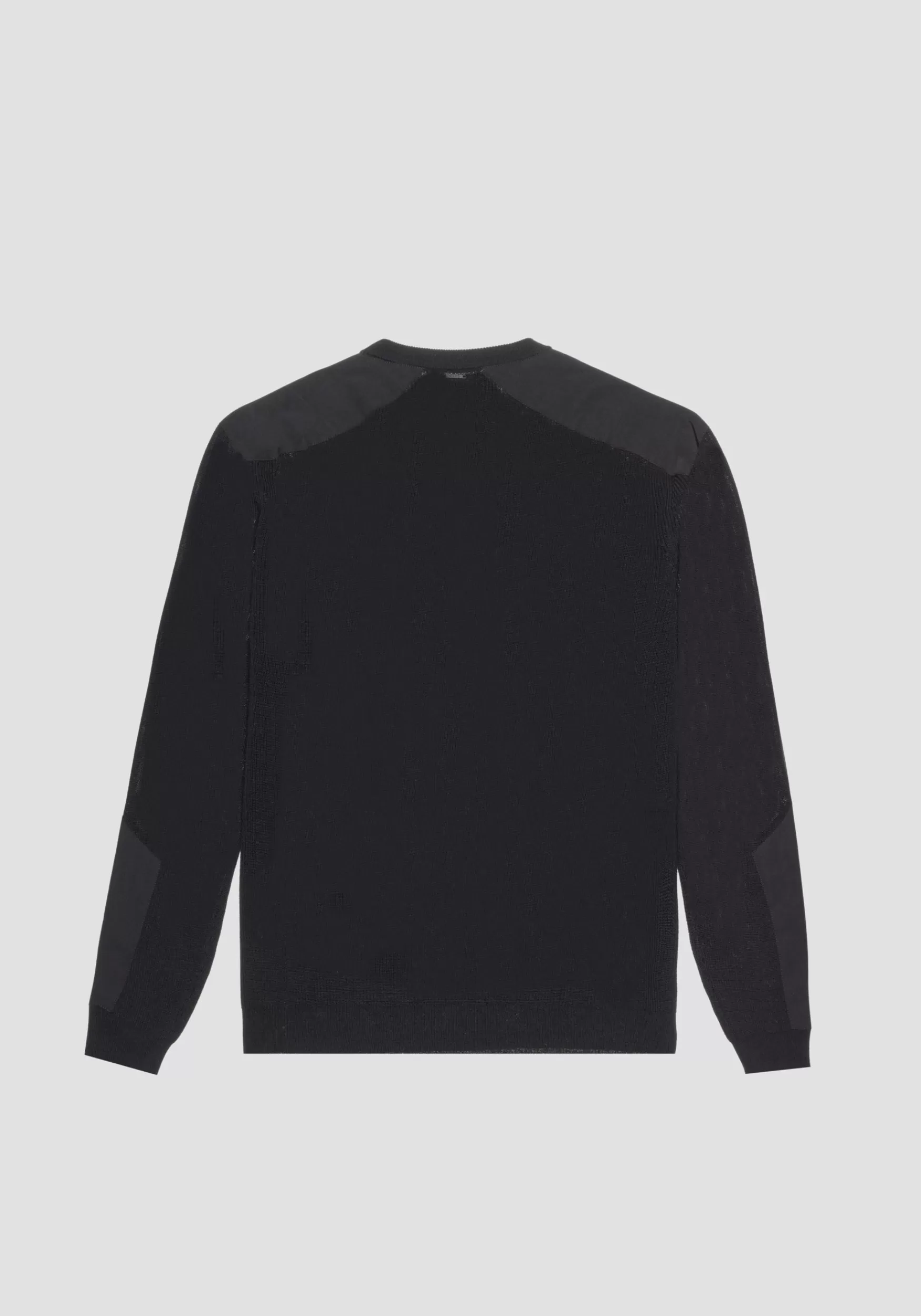 Sale Antony Morato Pullover Regular Fit Aus Weichem Baumwoll-Viskose-Mischgewebe Mit Ton-In-Ton-Applikationen Schwarz