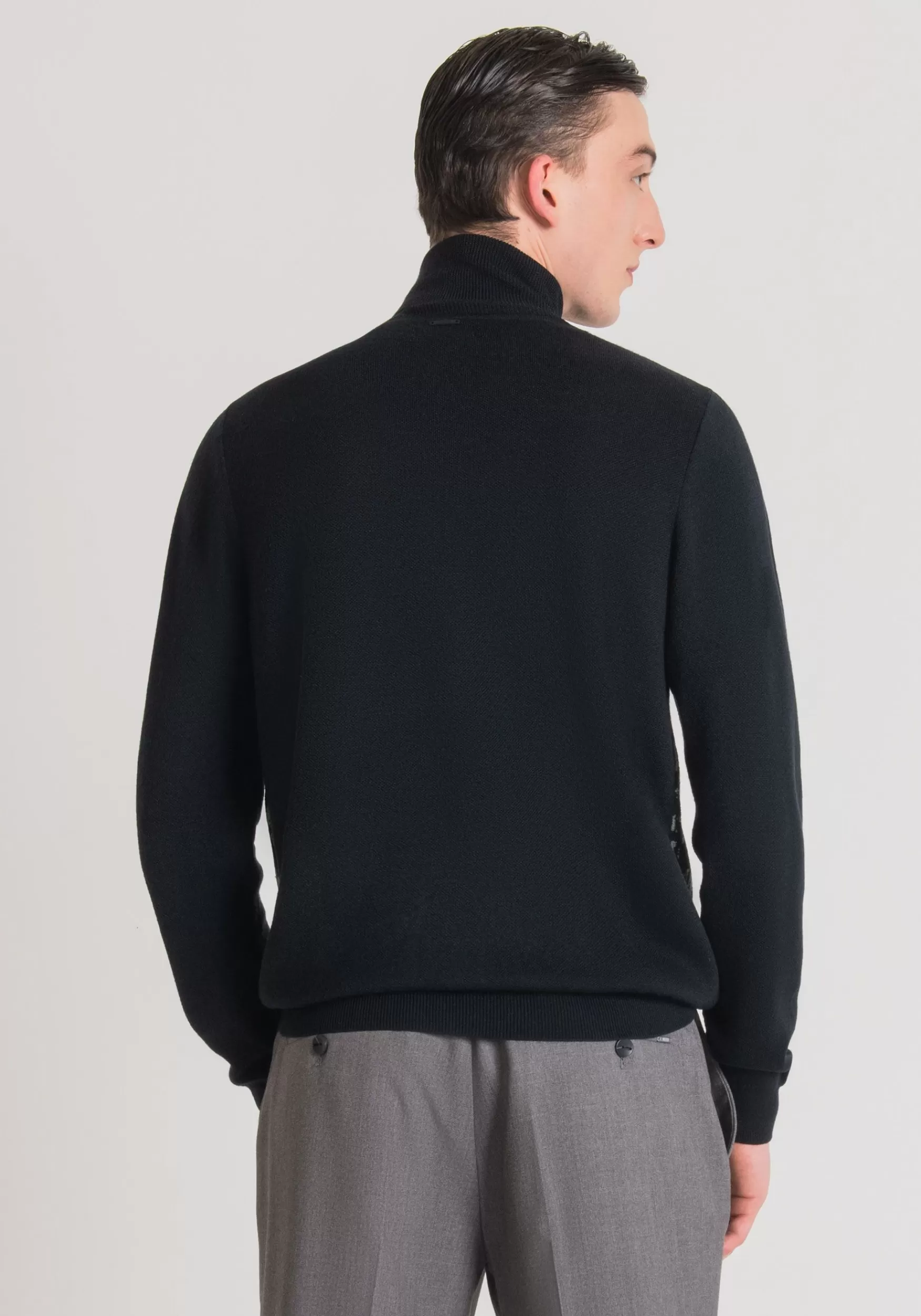 Clearance Antony Morato Pullover Regular Fit Aus Wollmischgarn Mit Abstraktem Jacquard-Muster Blue Ink