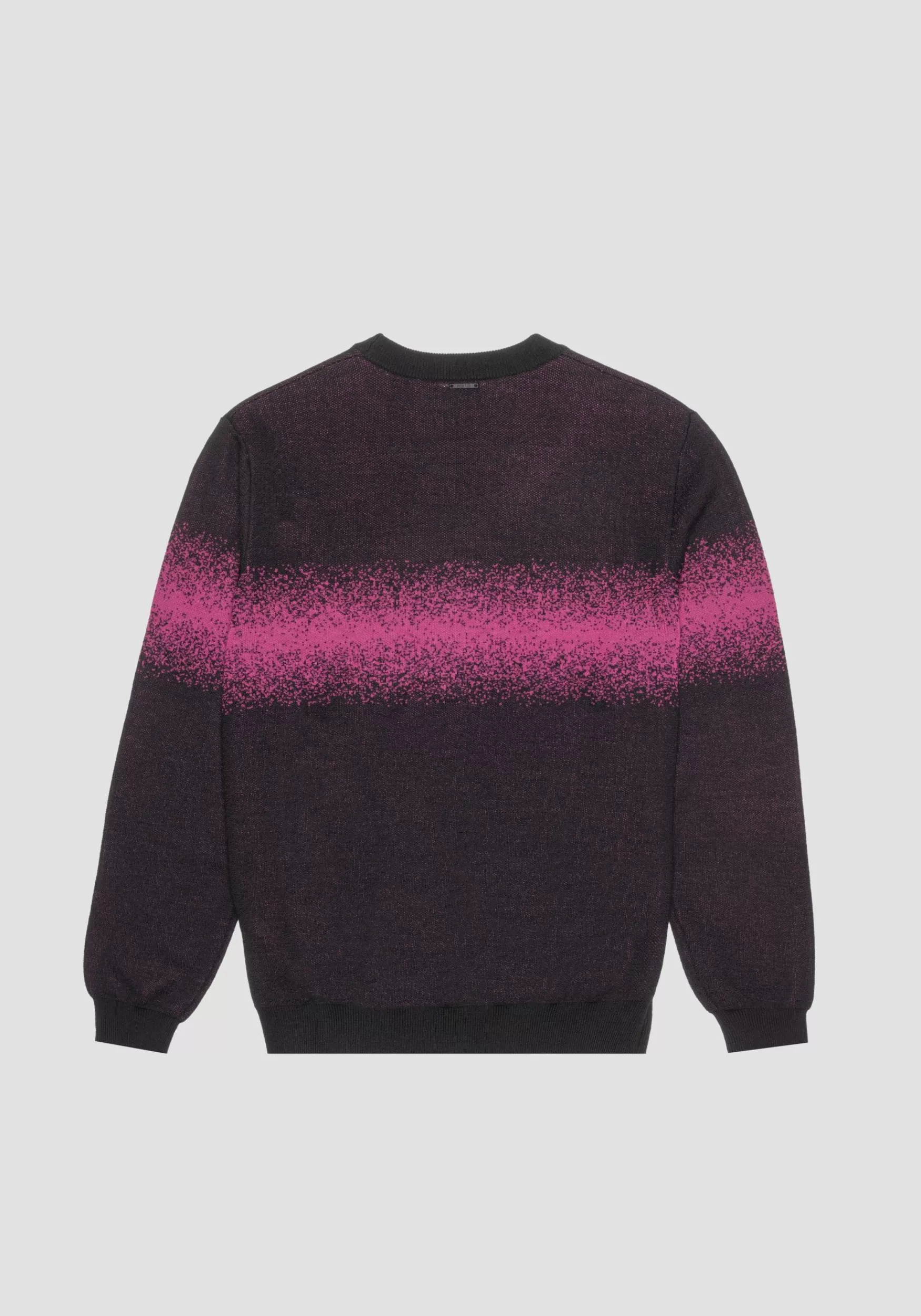 Outlet Antony Morato Pullover Regular Fit Aus Wollmischgarn Mit Kontrastierendem Jacquard-Band Magenta