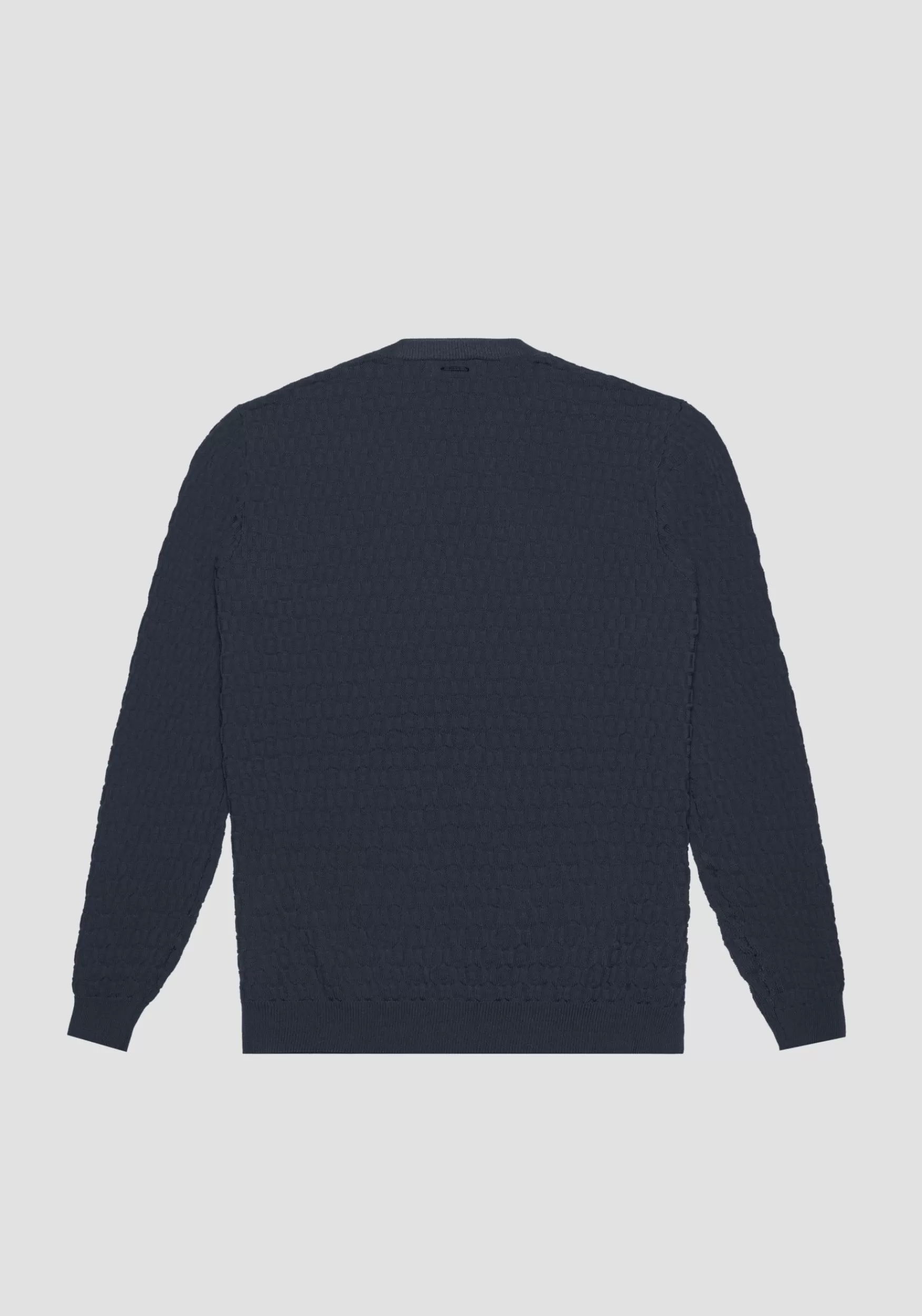 Store Antony Morato Pullover Regular Fit Gewebt Mit 3D-Jacquard-Muster Blue Ink