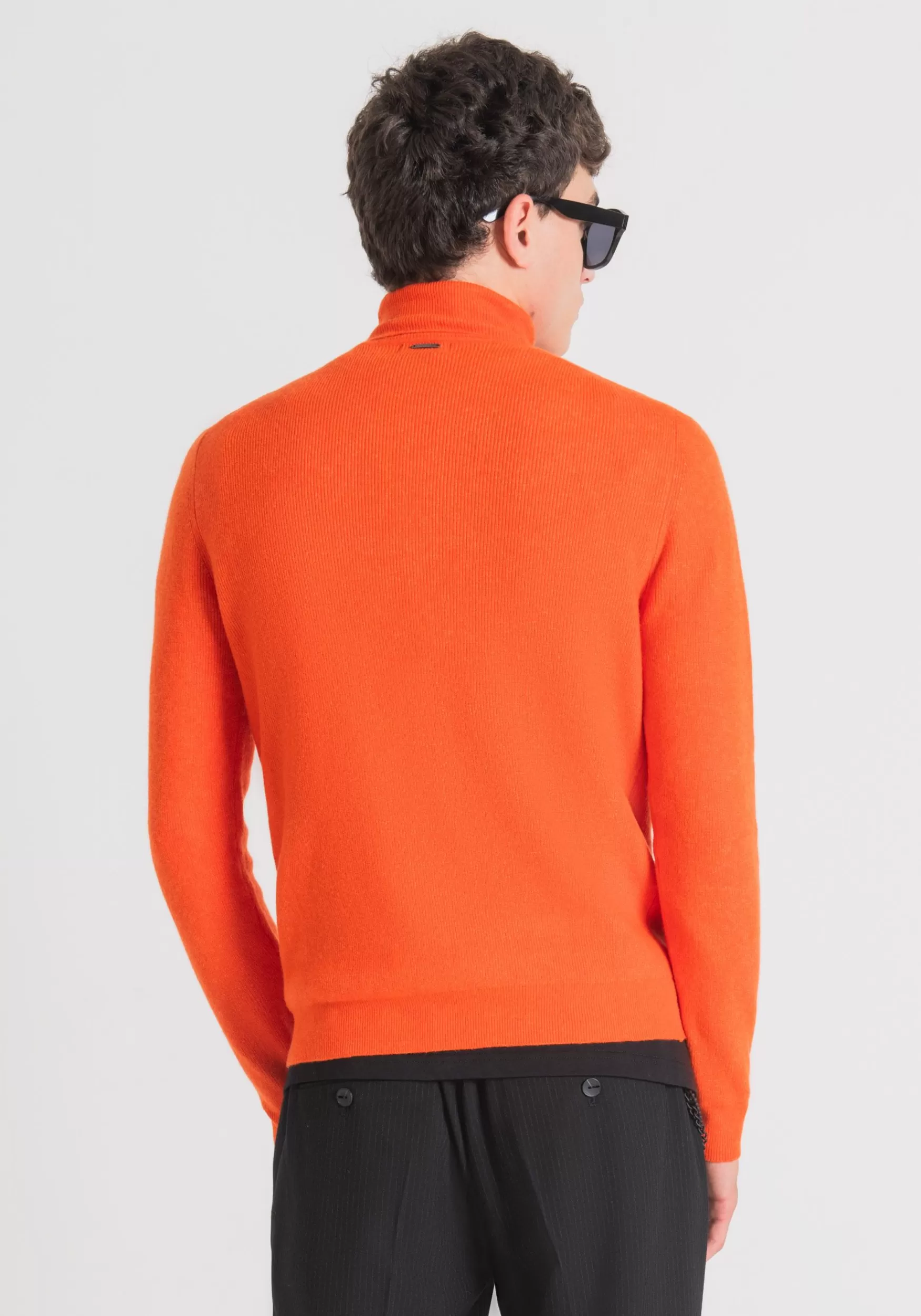 Clearance Antony Morato Pullover Slim Fit Aus Warmem Merinowolle-Baumwoll-Mischgarn Orange