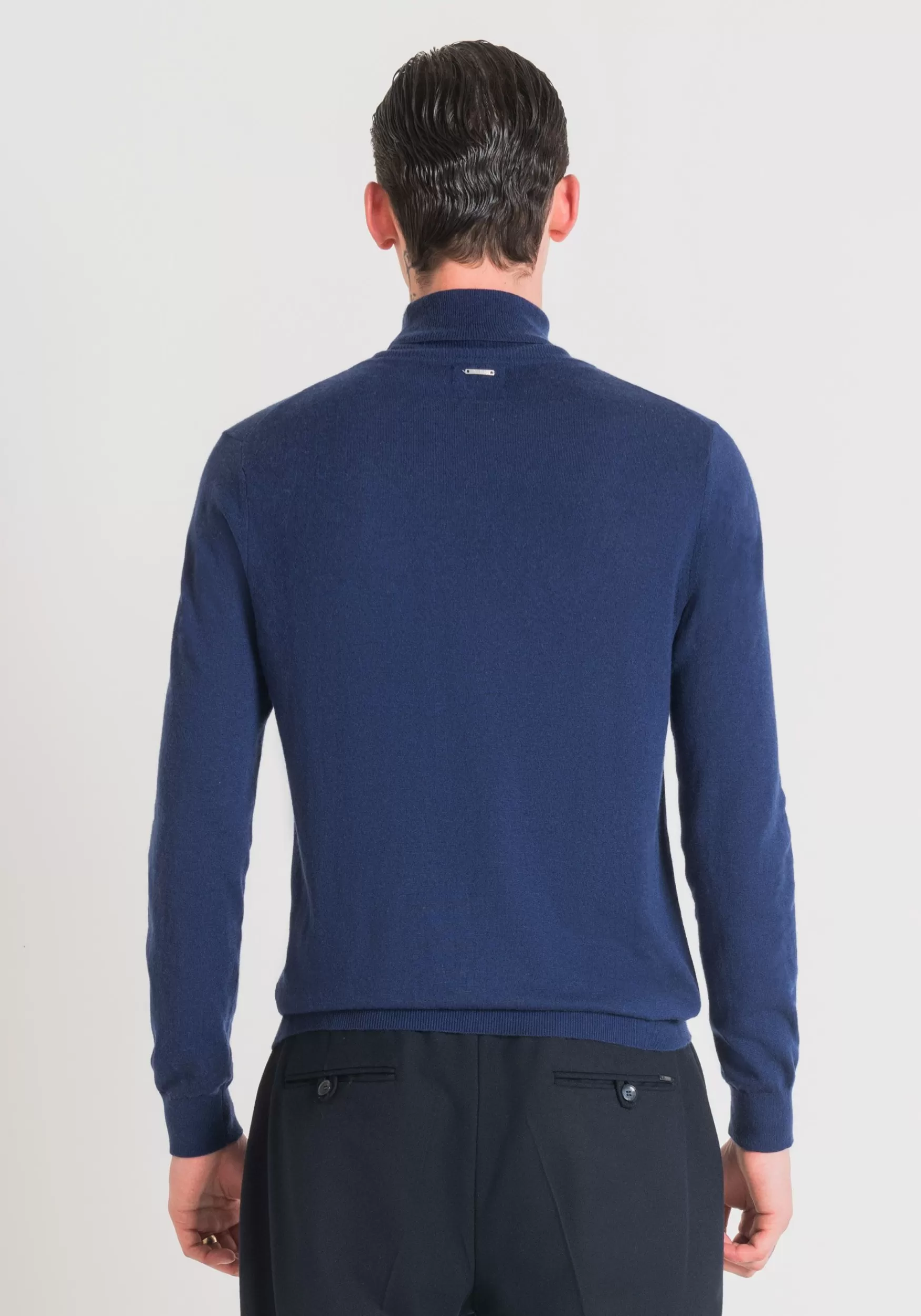 Sale Antony Morato Rollkragenpullover Regular Fit Aus Warmem Wollmischgarn Bluette