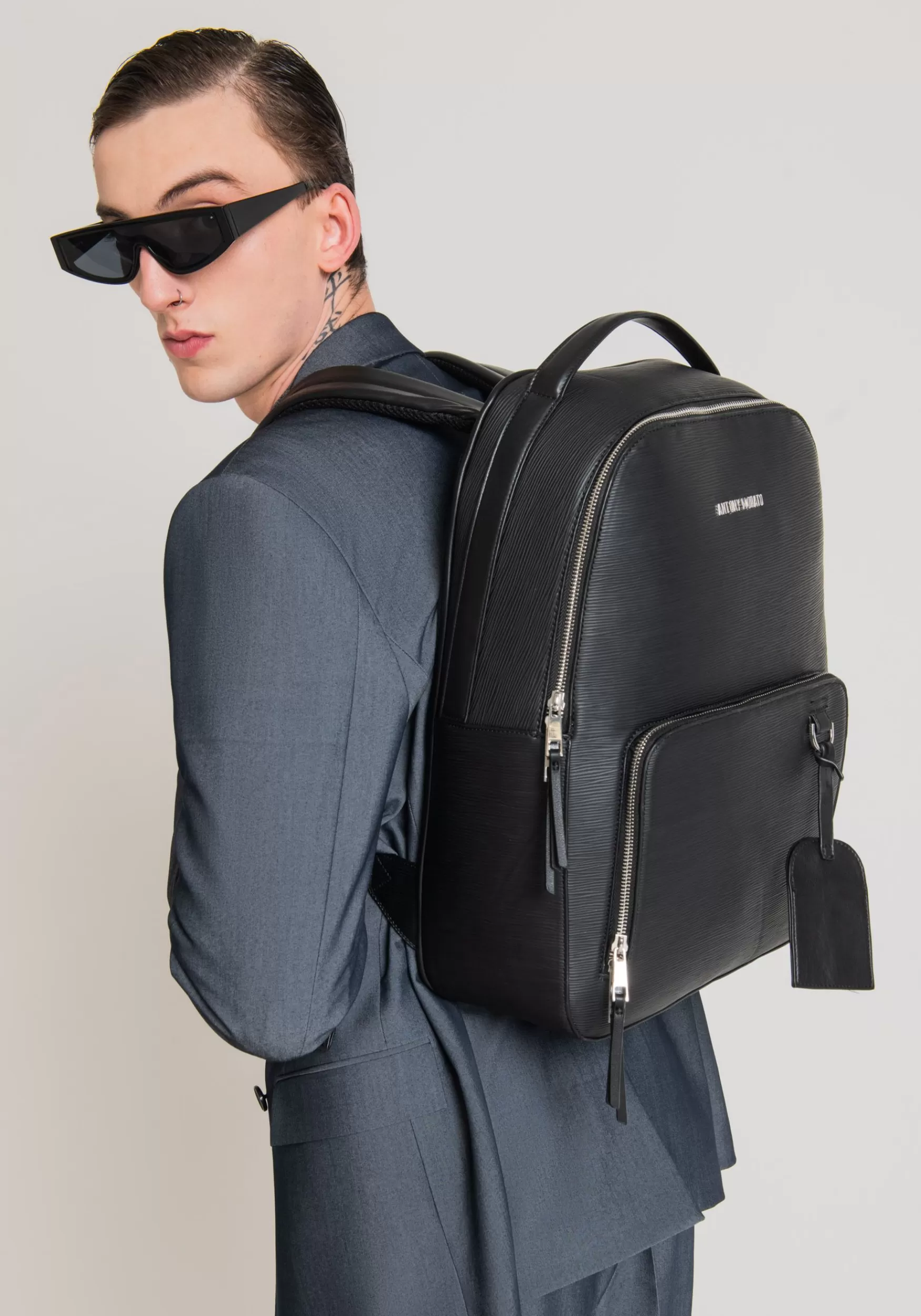 Discount Antony Morato Rucksack Aus Gewebe Mit Palmellato-Effekt Schwarz