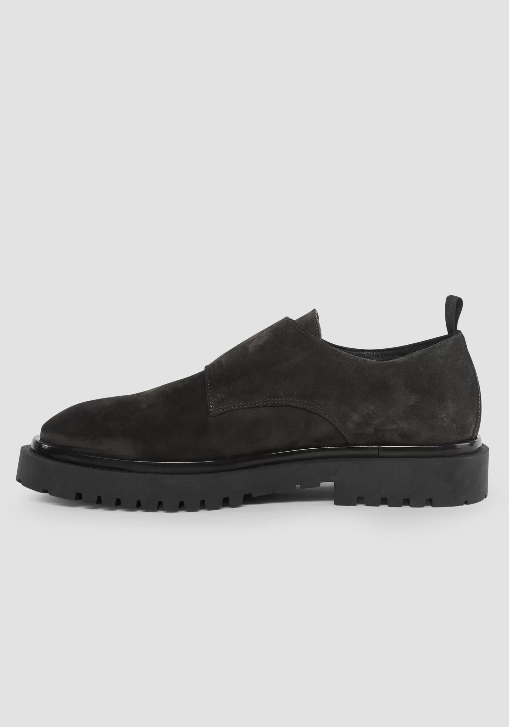 Sale Antony Morato Schuhe Monk Strap Barren Aus Wildleder Anthrazit