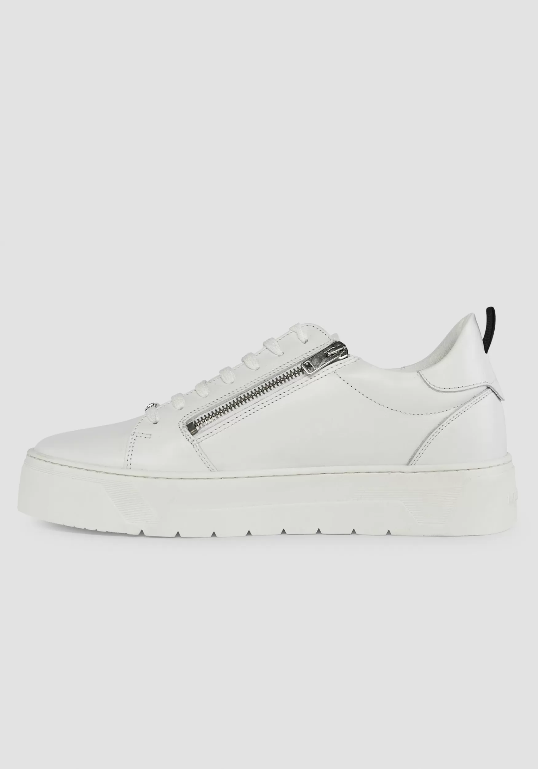 Store Antony Morato Sneakers Zipper Aus Leder Mit Metallreissverschluss Weis