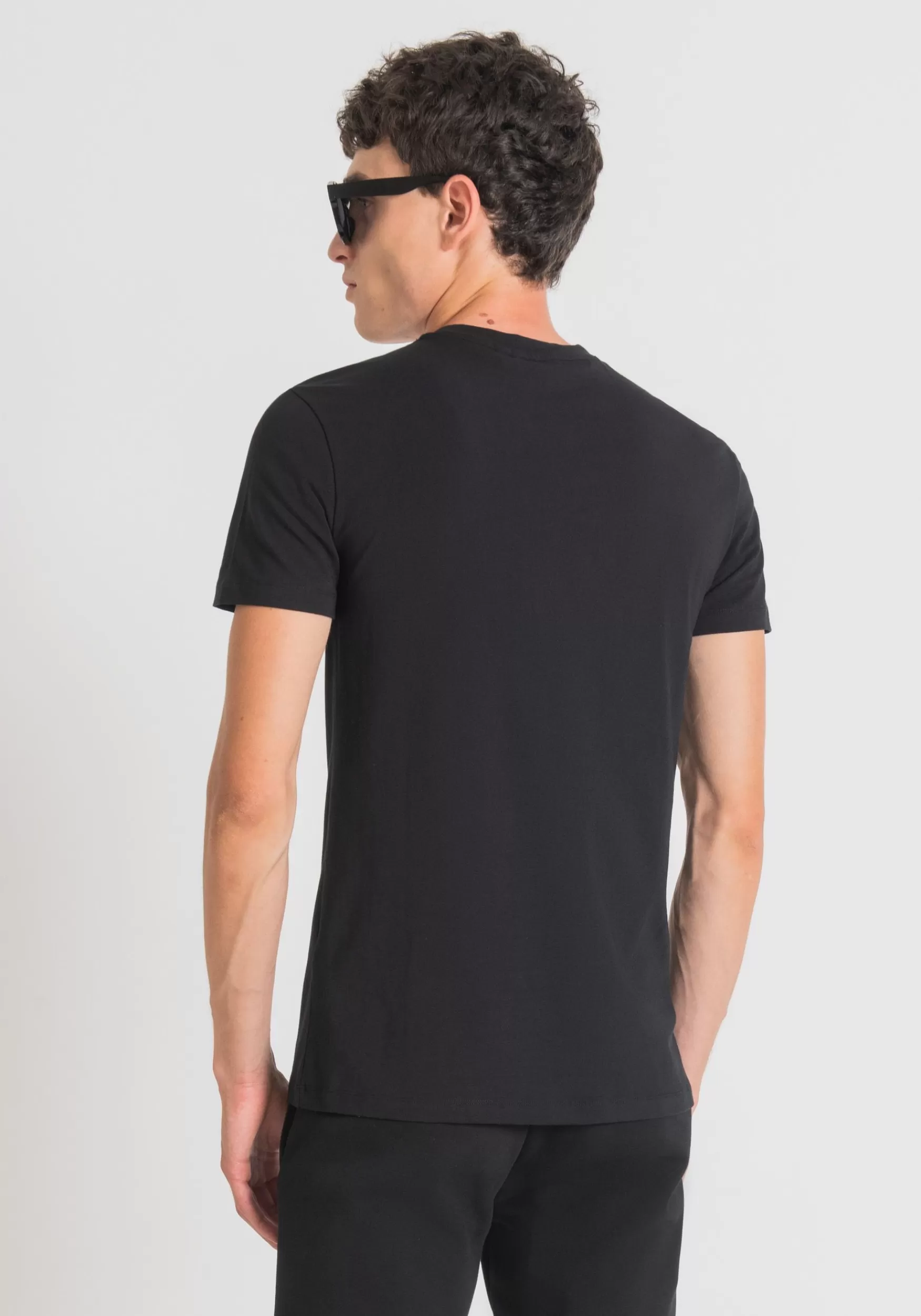 New Antony Morato Super Slim Fit T-Shirt Mit Logoplakette Schwarz