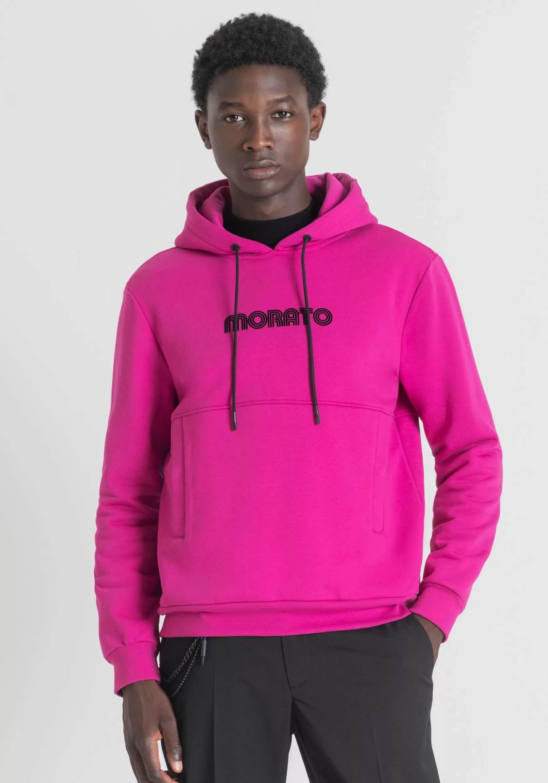 Sale Antony Morato Sweatshirt Regular Fit Aus Baumwollmischgewebe Mit Frontalem Logo Magenta