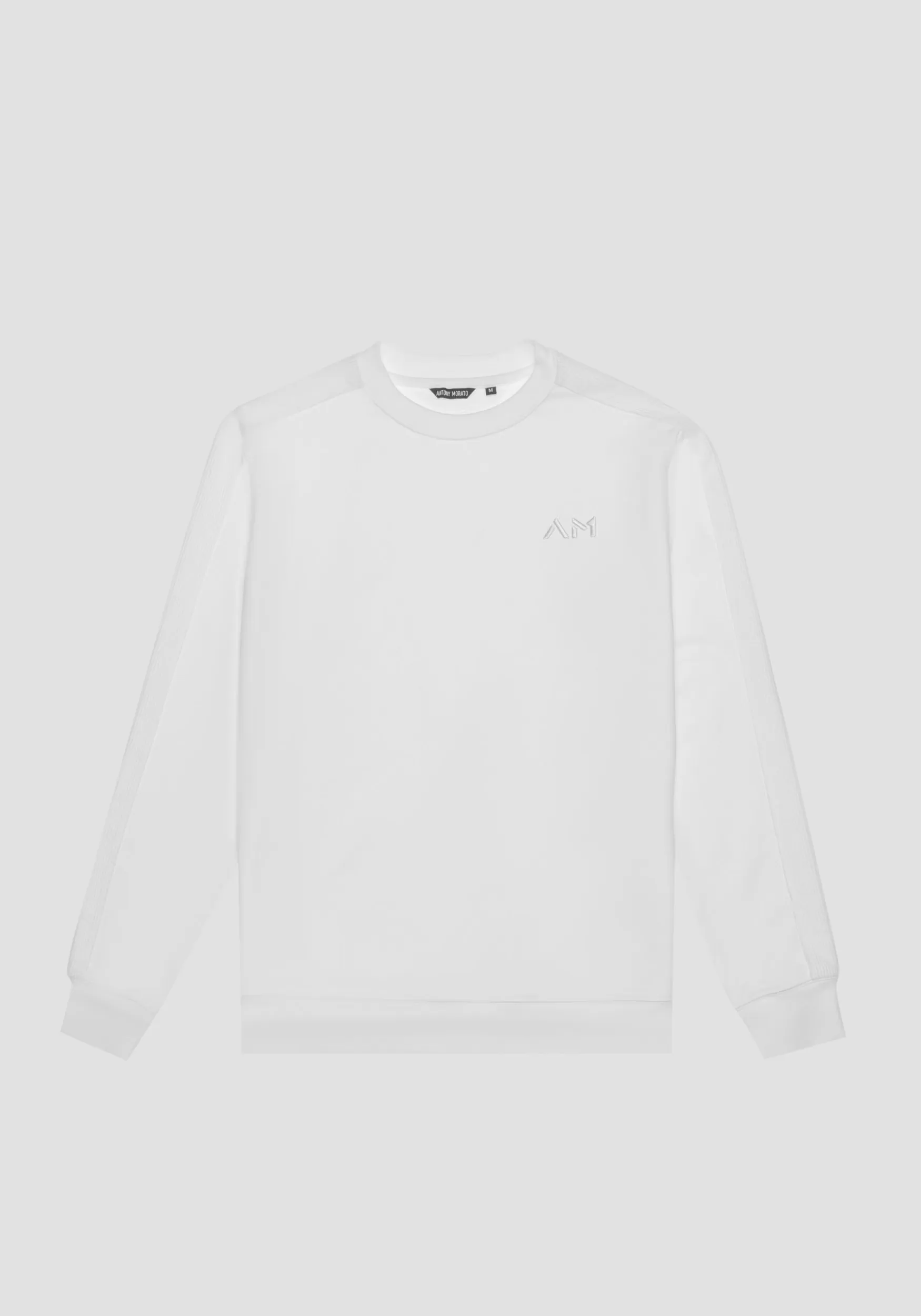 Shop Antony Morato Sweatshirt Regular Fit Aus Baumwoll-Mischgewebe Mit Gesticktem Logo Creme