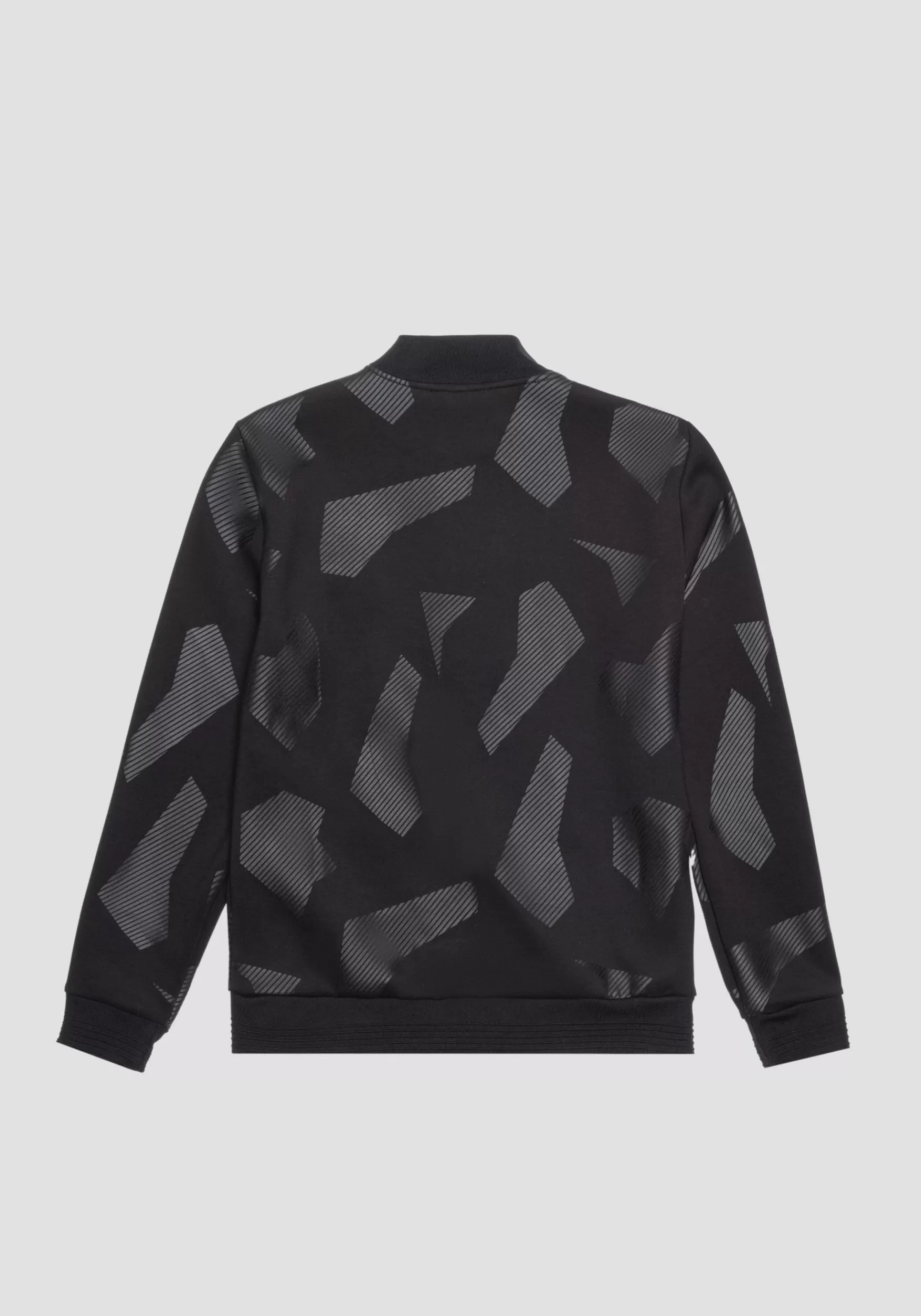 Cheap Antony Morato Sweatshirt Regular Fit Aus Elastischem Scuba-Viskose-Mischgewebe Mit Geometrischem Print Schwarz