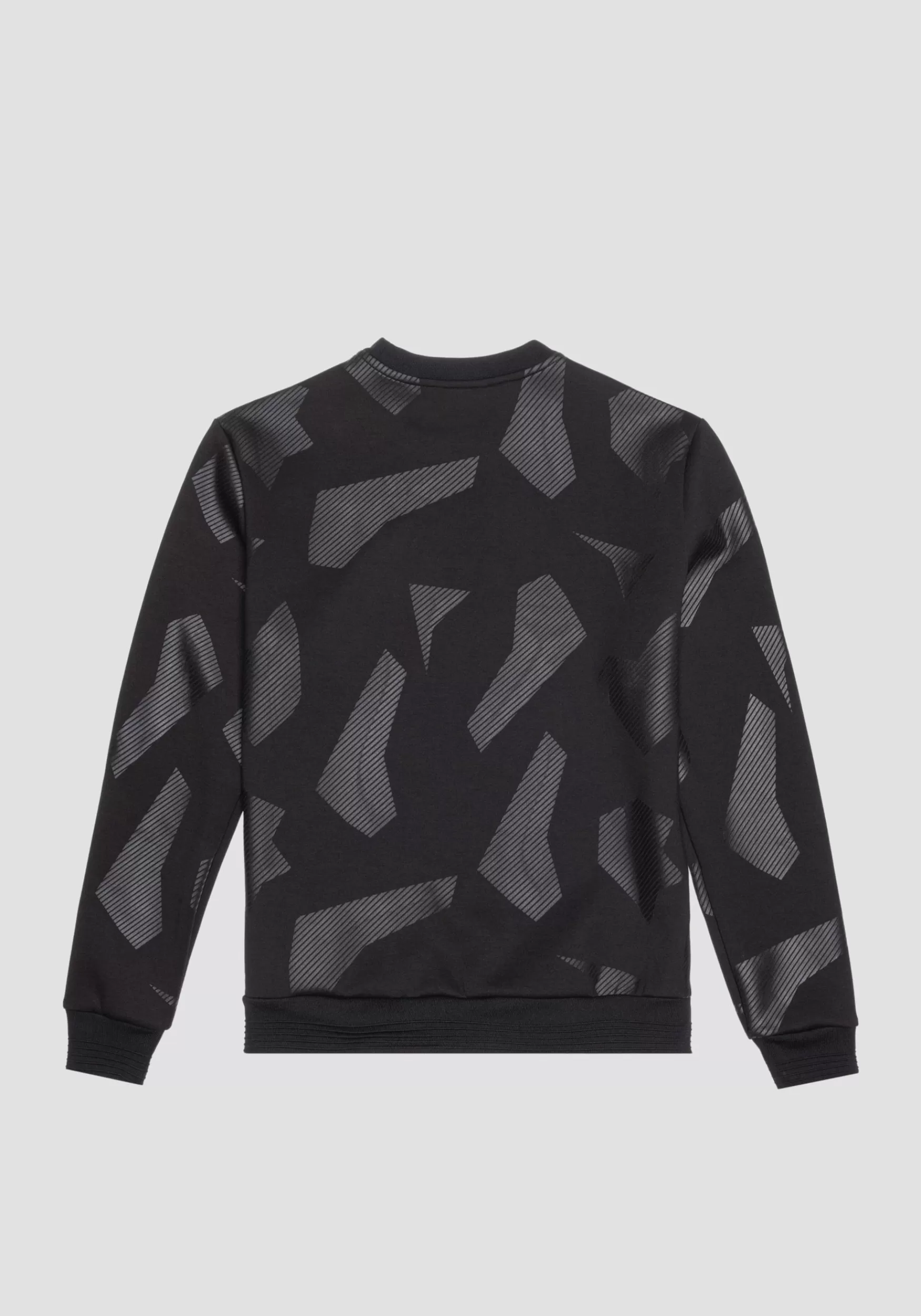 Best Antony Morato Sweatshirt Regular Fit Aus Elastischem Viskose-Mischgewebe Mit Geometrischem Print Schwarz