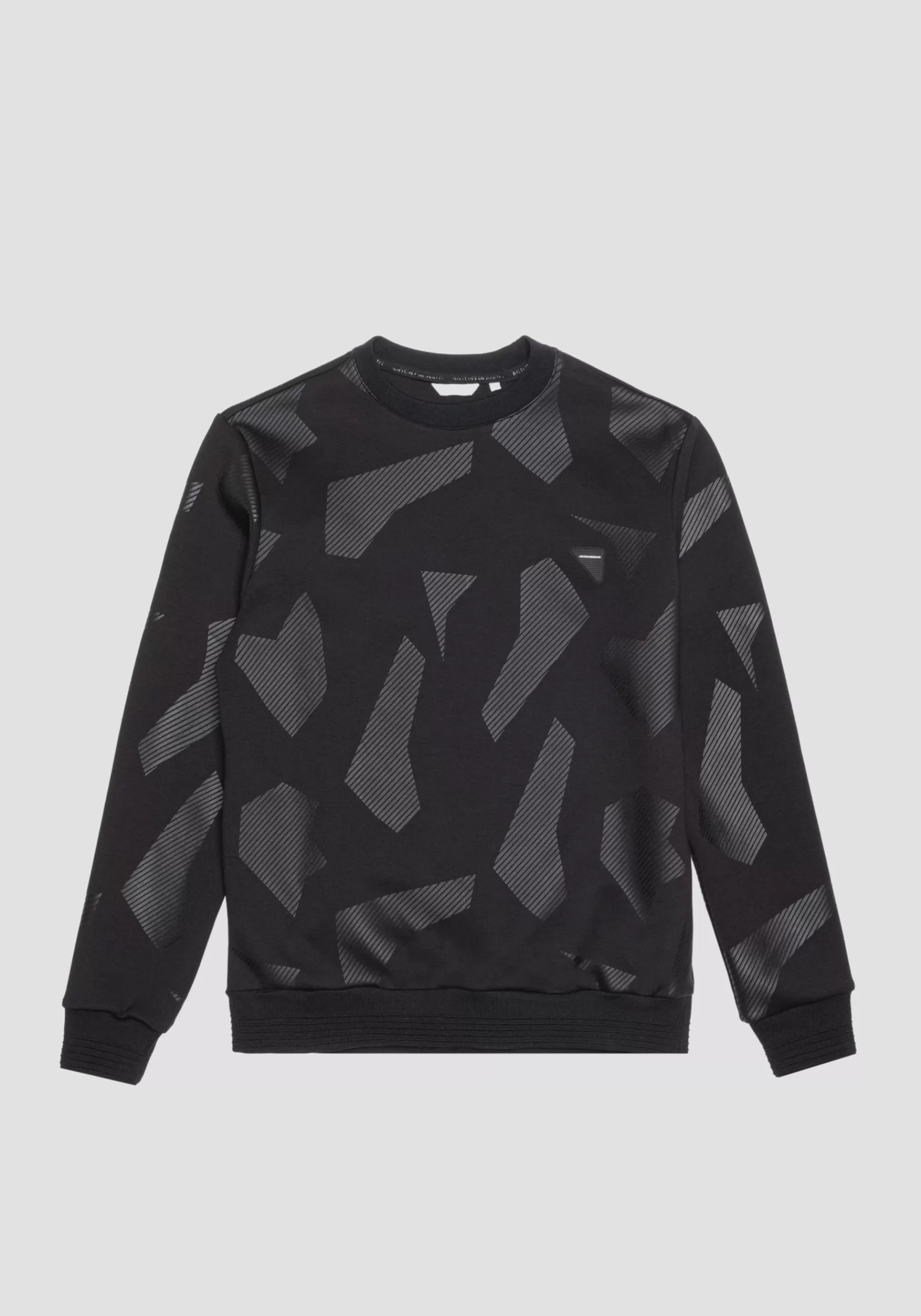 Best Antony Morato Sweatshirt Regular Fit Aus Elastischem Viskose-Mischgewebe Mit Geometrischem Print Schwarz