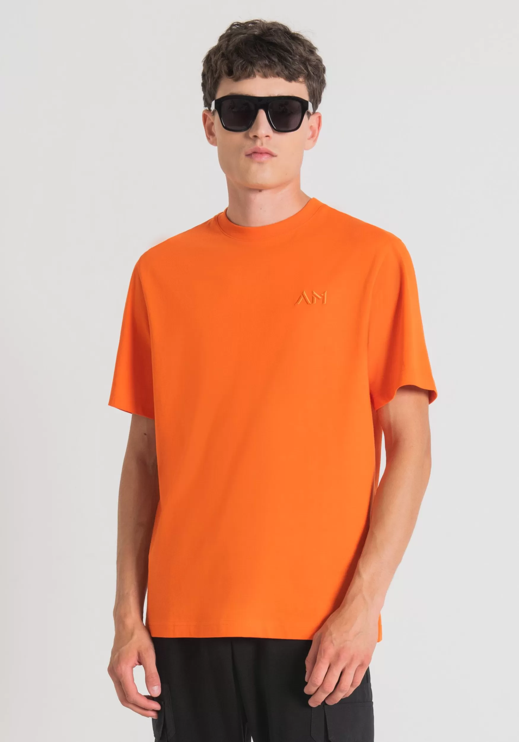 Cheap Antony Morato T-Shirt Aus 100 % Baumwolle Mit Gesticktem Logo Orange