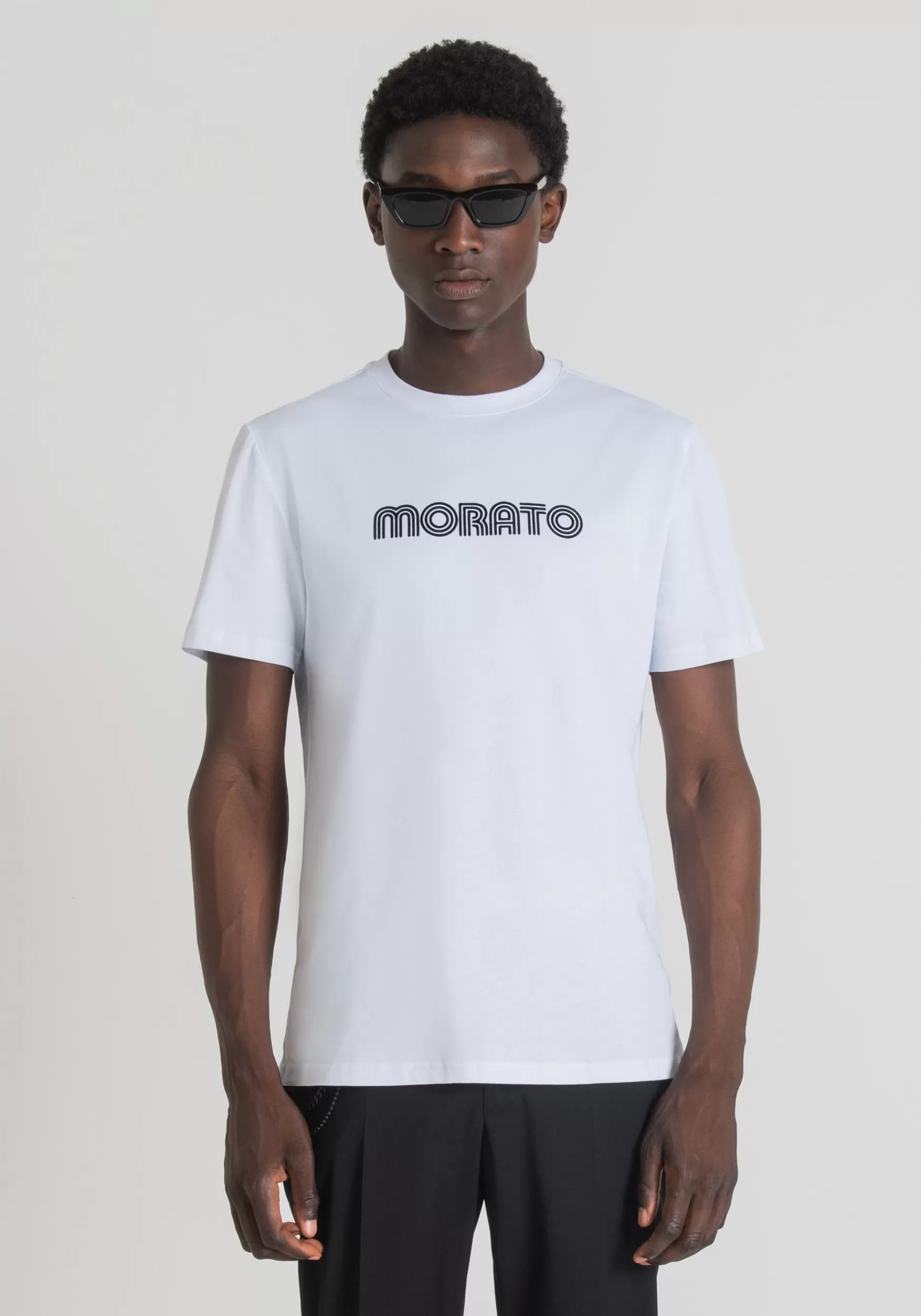 Discount Antony Morato T-Shirt Slim Fit Aus 100 % Baumwolle Mit Logoprint Wei