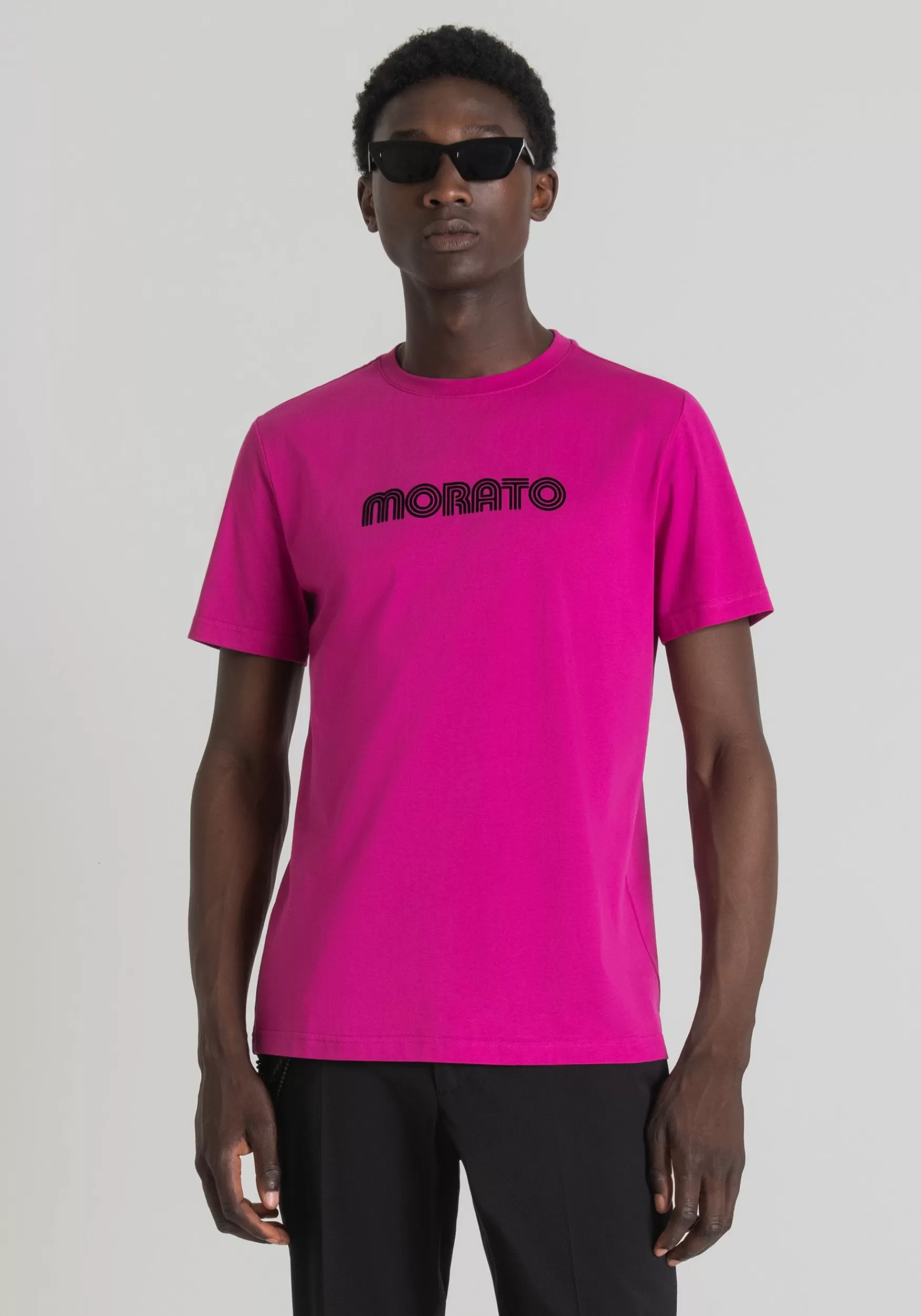 Discount Antony Morato T-Shirt Slim Fit Aus 100 % Baumwolle Mit Logoprint Magenta