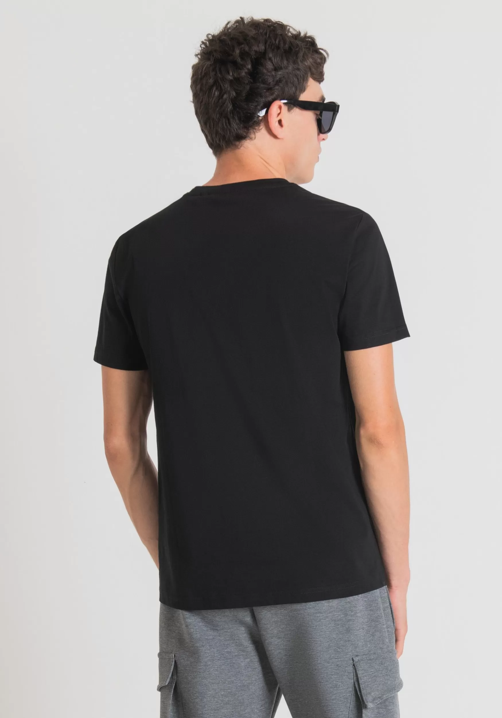 Outlet Antony Morato T-Shirt Slim Fit Aus Reiner Baumwolle Mit Morato-Print Schwarz