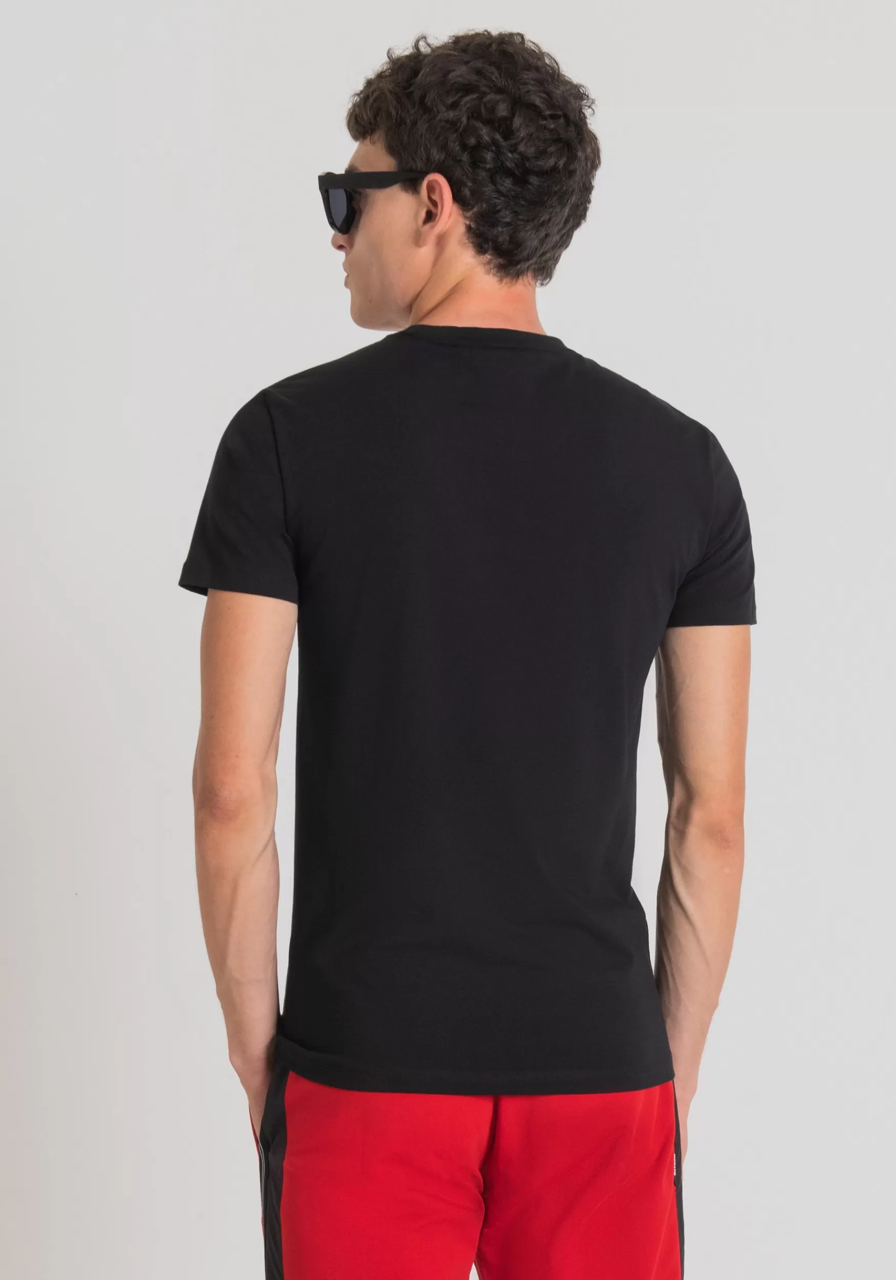 Best Sale Antony Morato T-Shirt Super Slim Fit Aus Baumwollstretch Mit Gepragtem Logo Schwarz